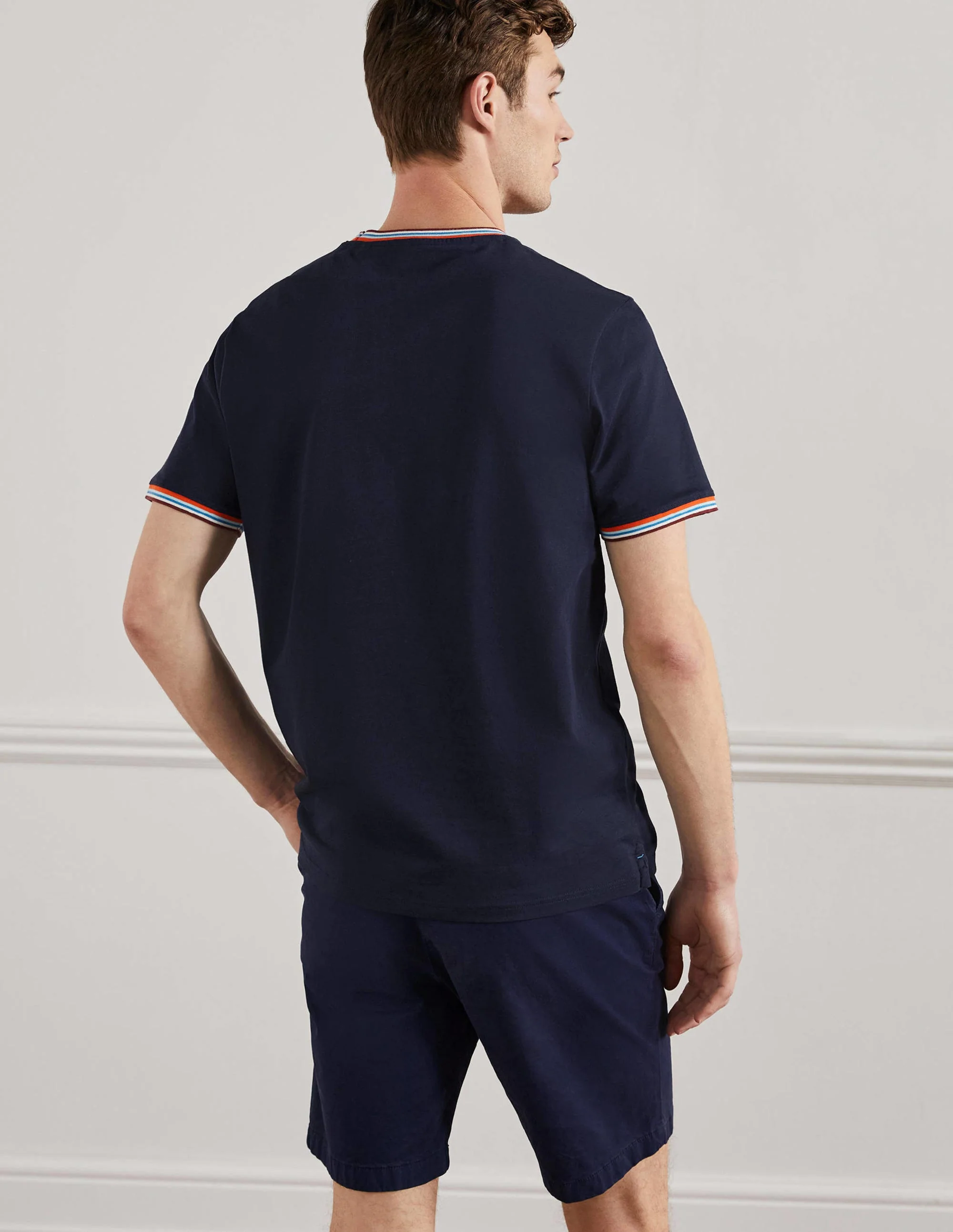 Stripe Detail T-Shirt-Navy - Image 3