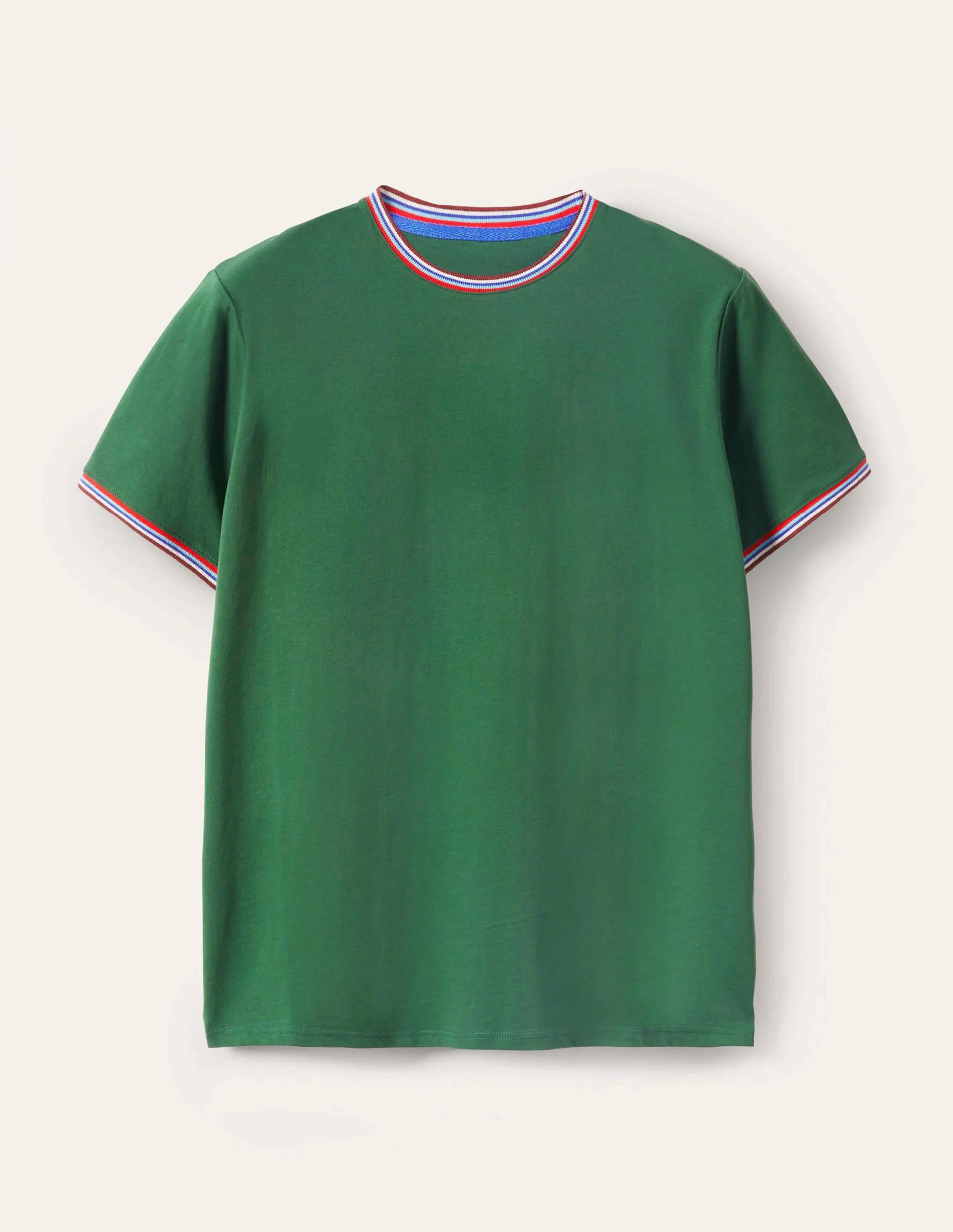Stripe Detail T-Shirt-Park Green - Image 5