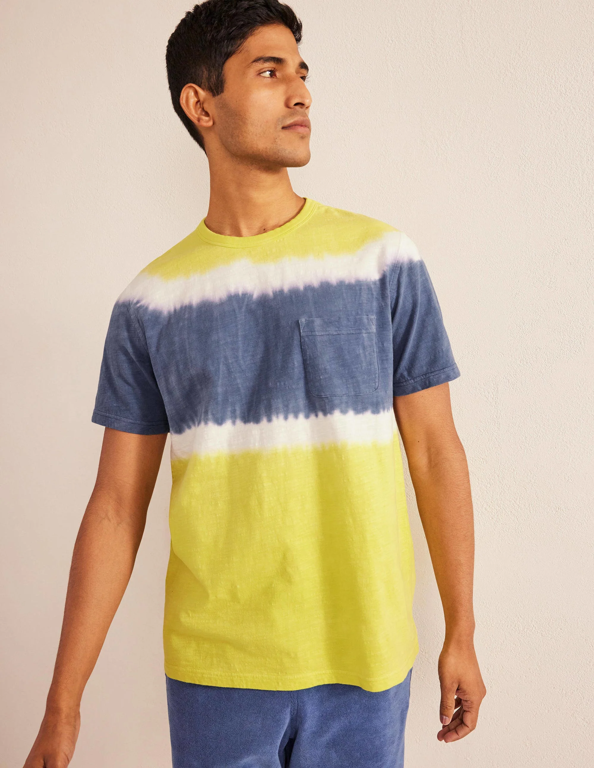 Tie Dye Laundered T-shirt-Gooseberry Yellow