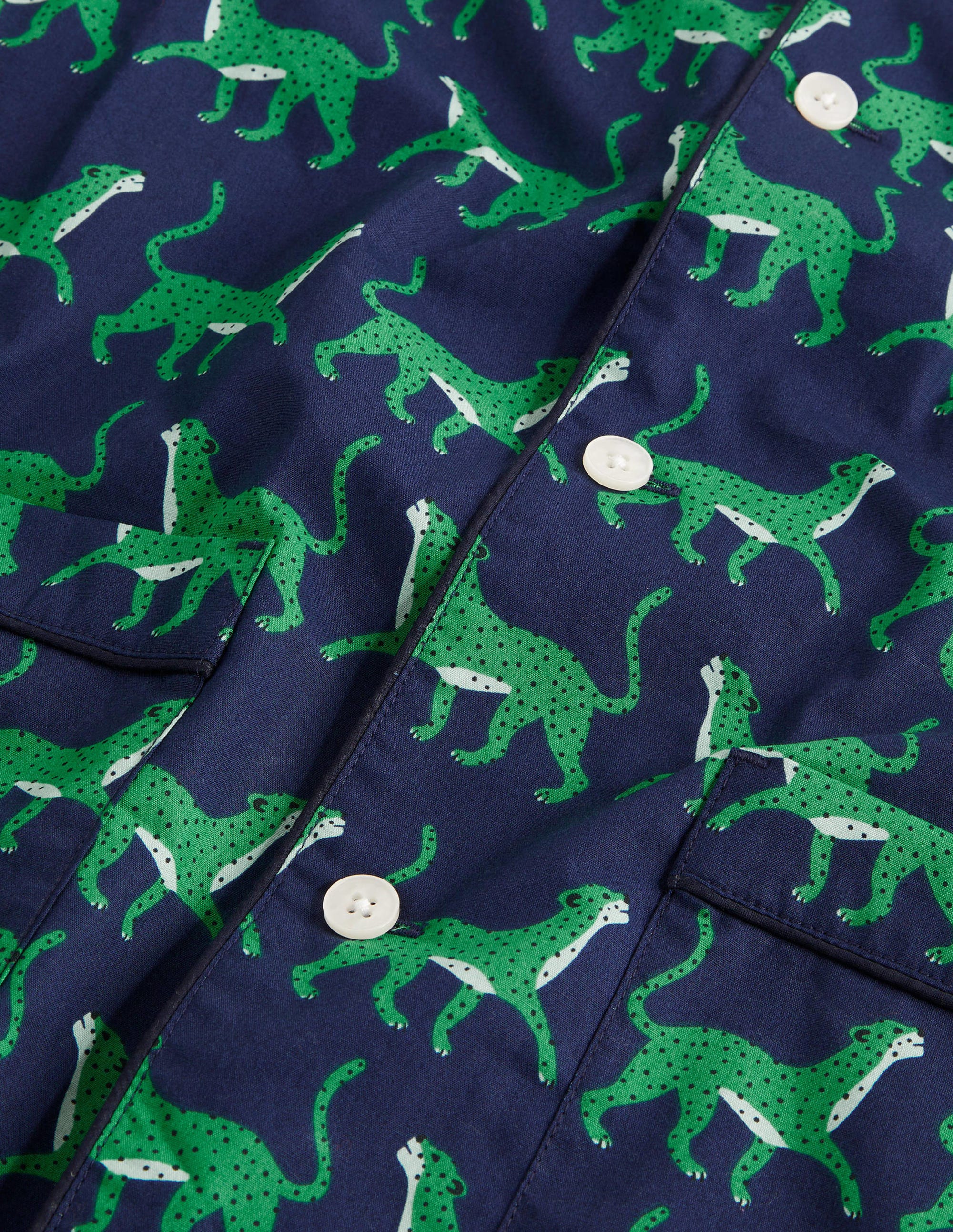 Woven Pyjama Set-Navy Leopards - Image 8