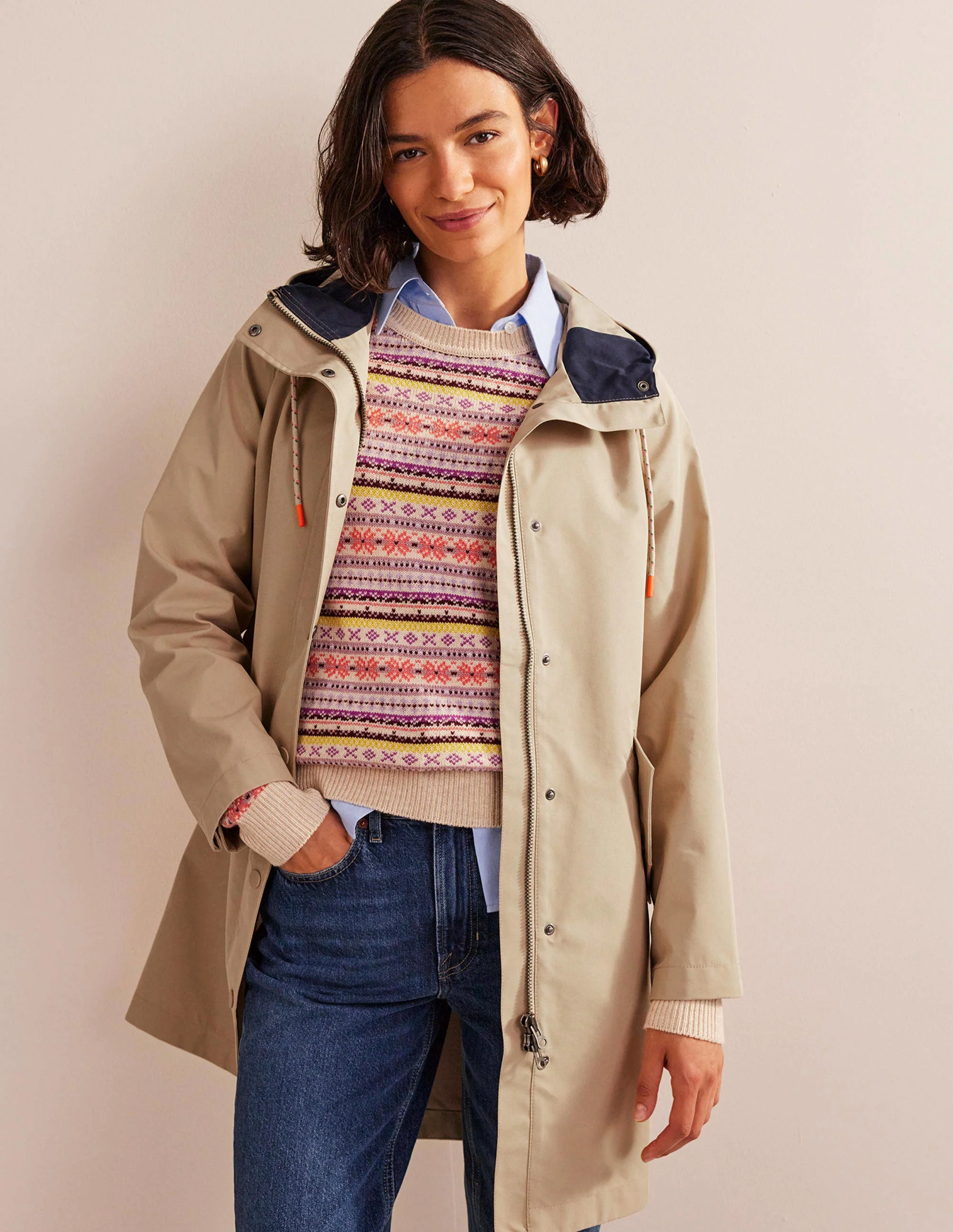 Wells Waterproof Coat-Neutral - Image 4