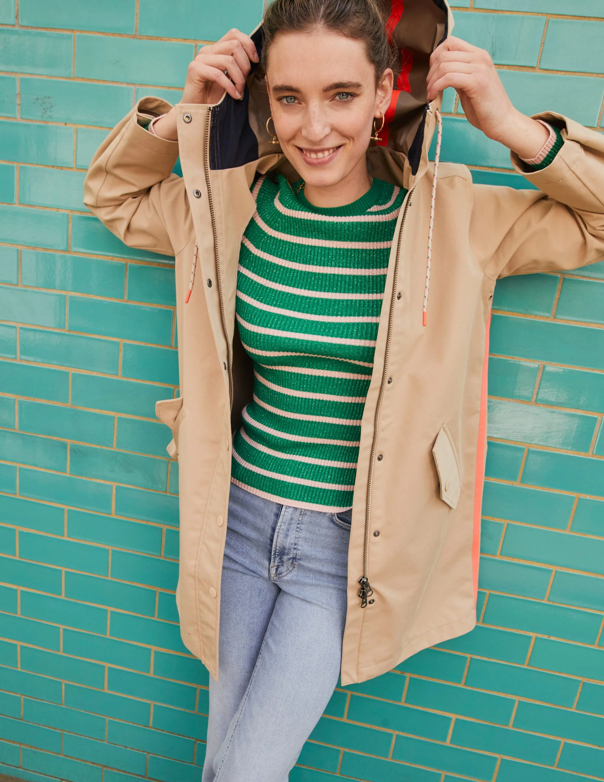 Wells Waterproof Coat-Neutral - Image 5