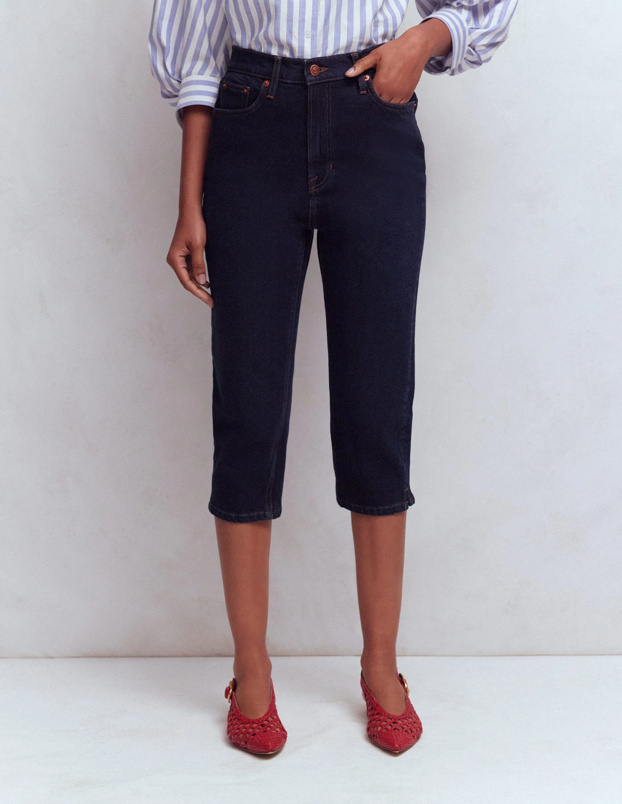 5-pocket Capri Jeans-Indigo - Image 4