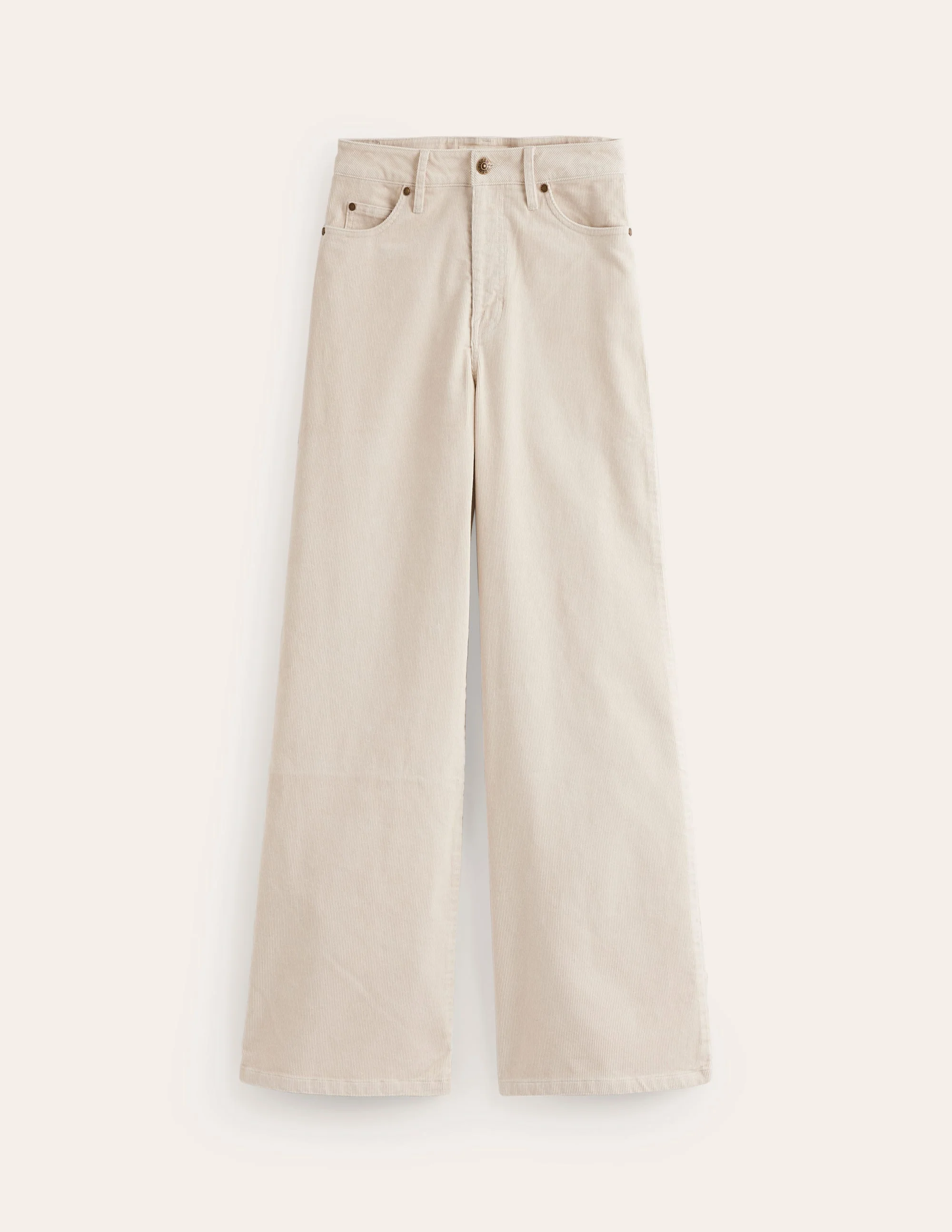 5 Pocket Cord Wide Jeans-Vanilla - Image 6