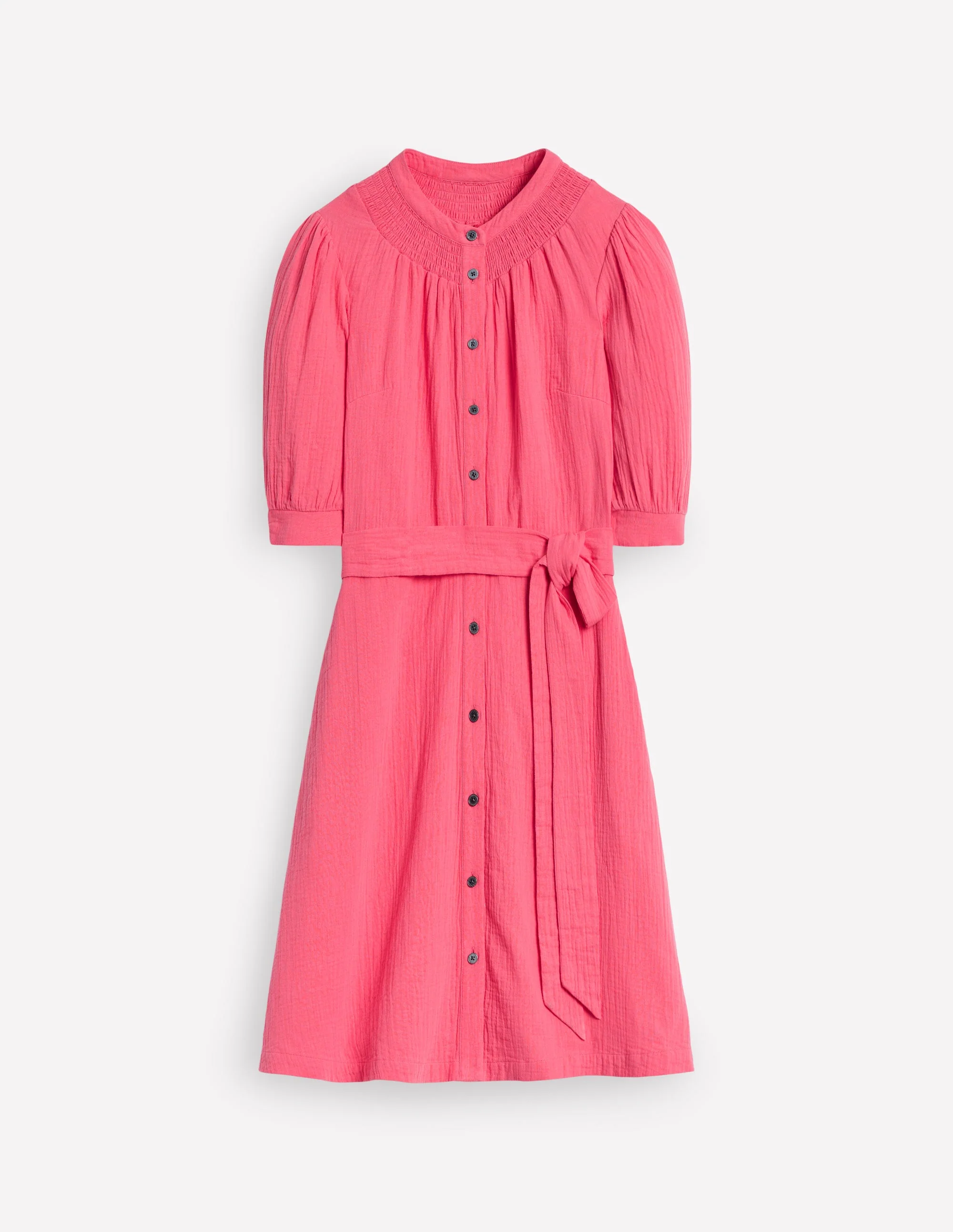 Ada Double Cloth Short Dress-Azalea Pink - Image 6