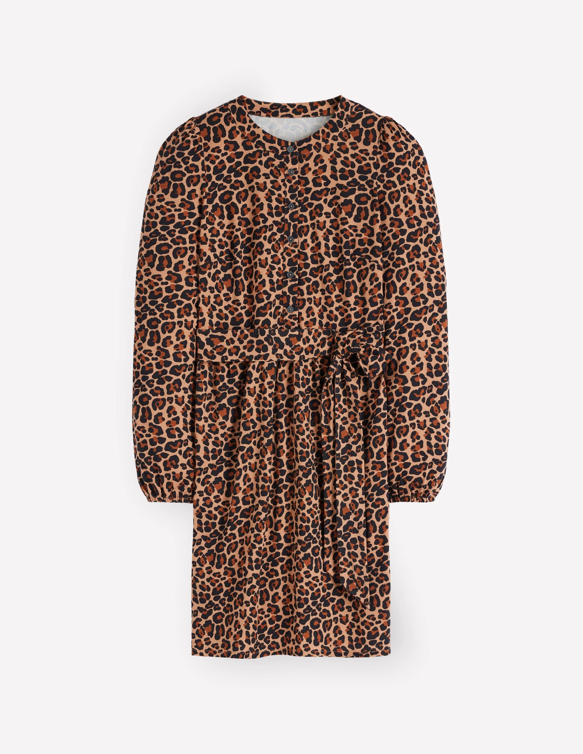 Adele Belted Jersey Dress-Camel, Animal Fields - Image 5