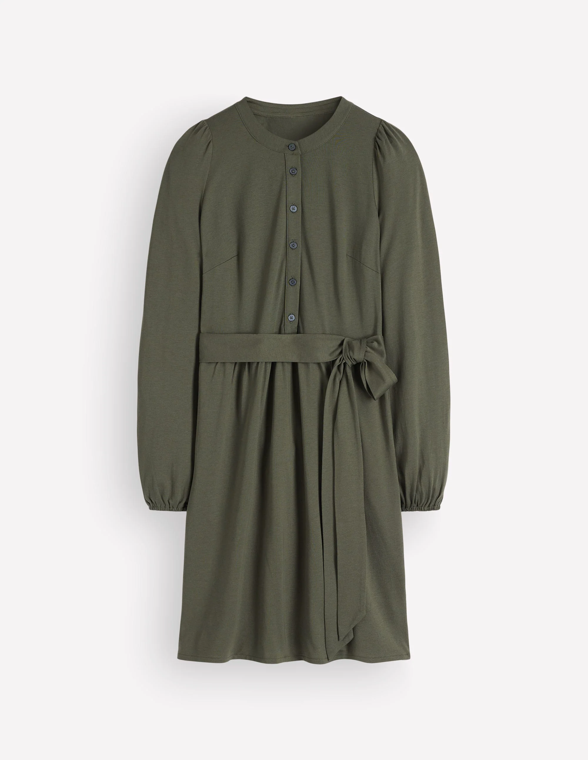 Adele Belted Jersey Dress-Chrome Green - Image 4