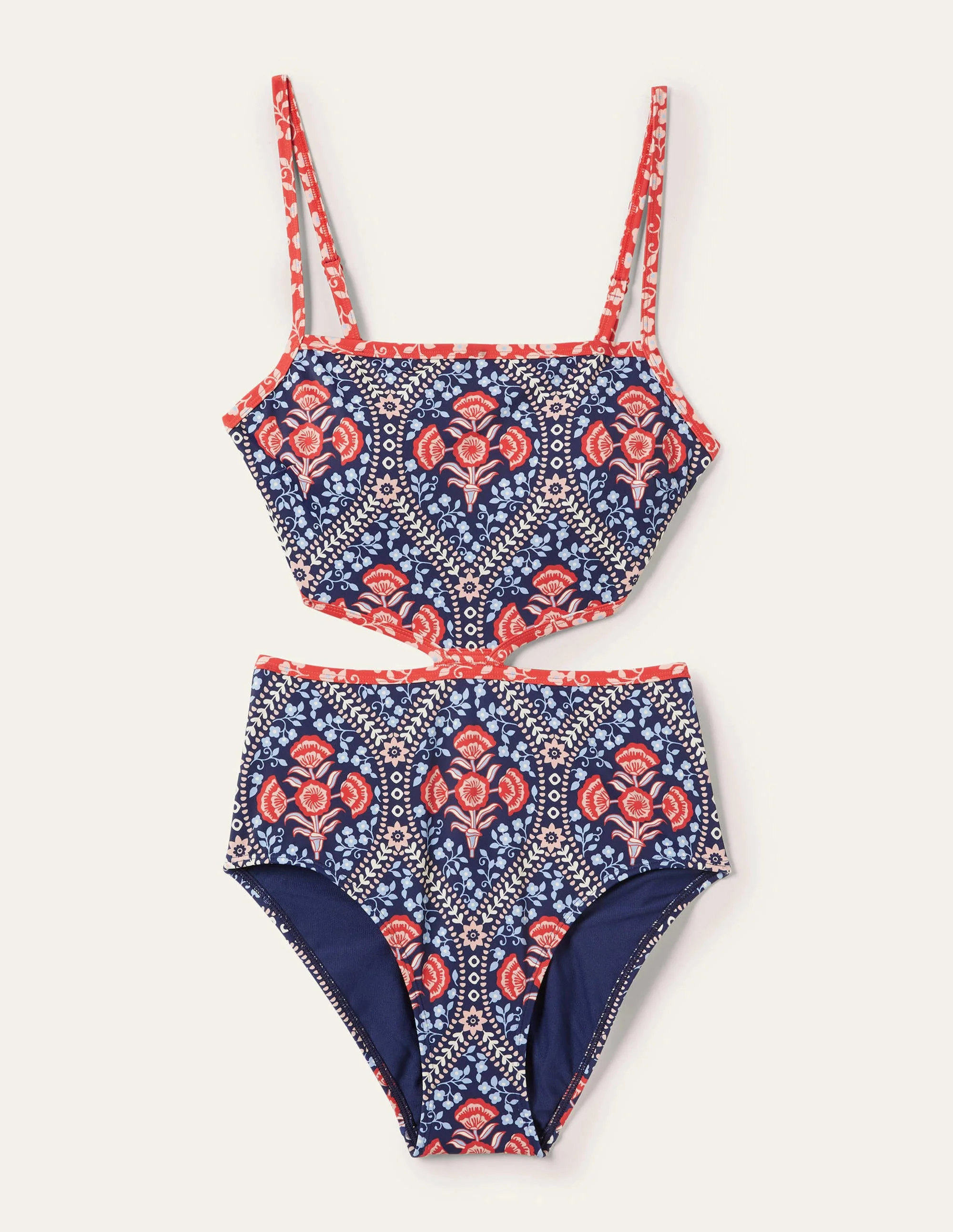 Alba Cut-out Detail Swimsuit-French Navy, Poppy Garden - Image 7