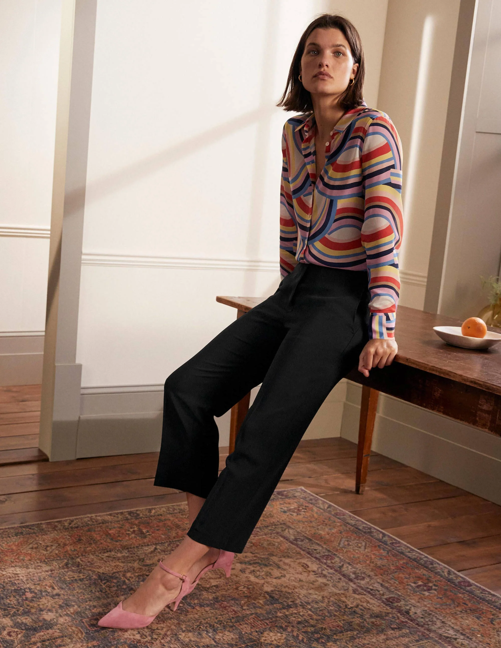 Albemarle Cropped Trousers-Black - Image 5