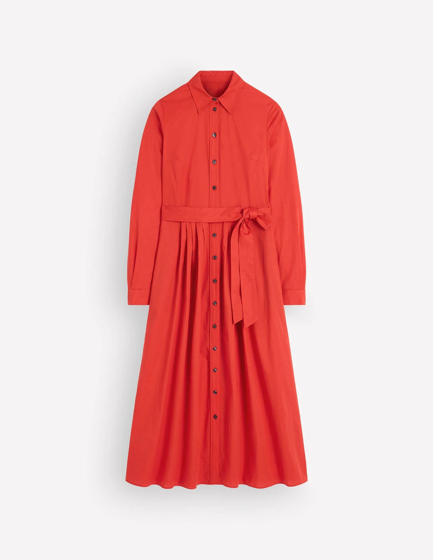 Alexa Cotton Midi Shirt Dress-Blood Orange - Image 7