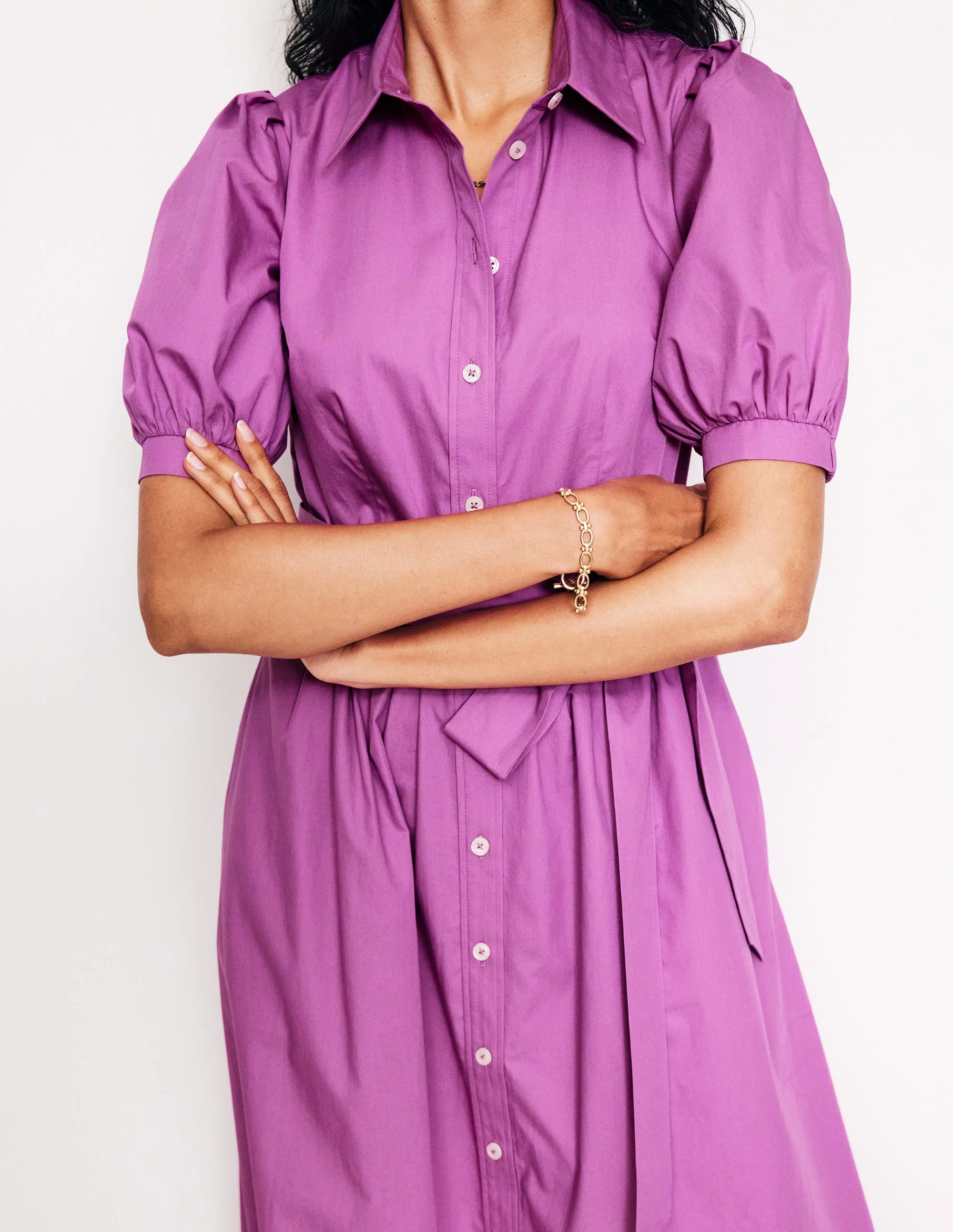 Alexa Maxi Shirt Dress-Foxglove - Image 2