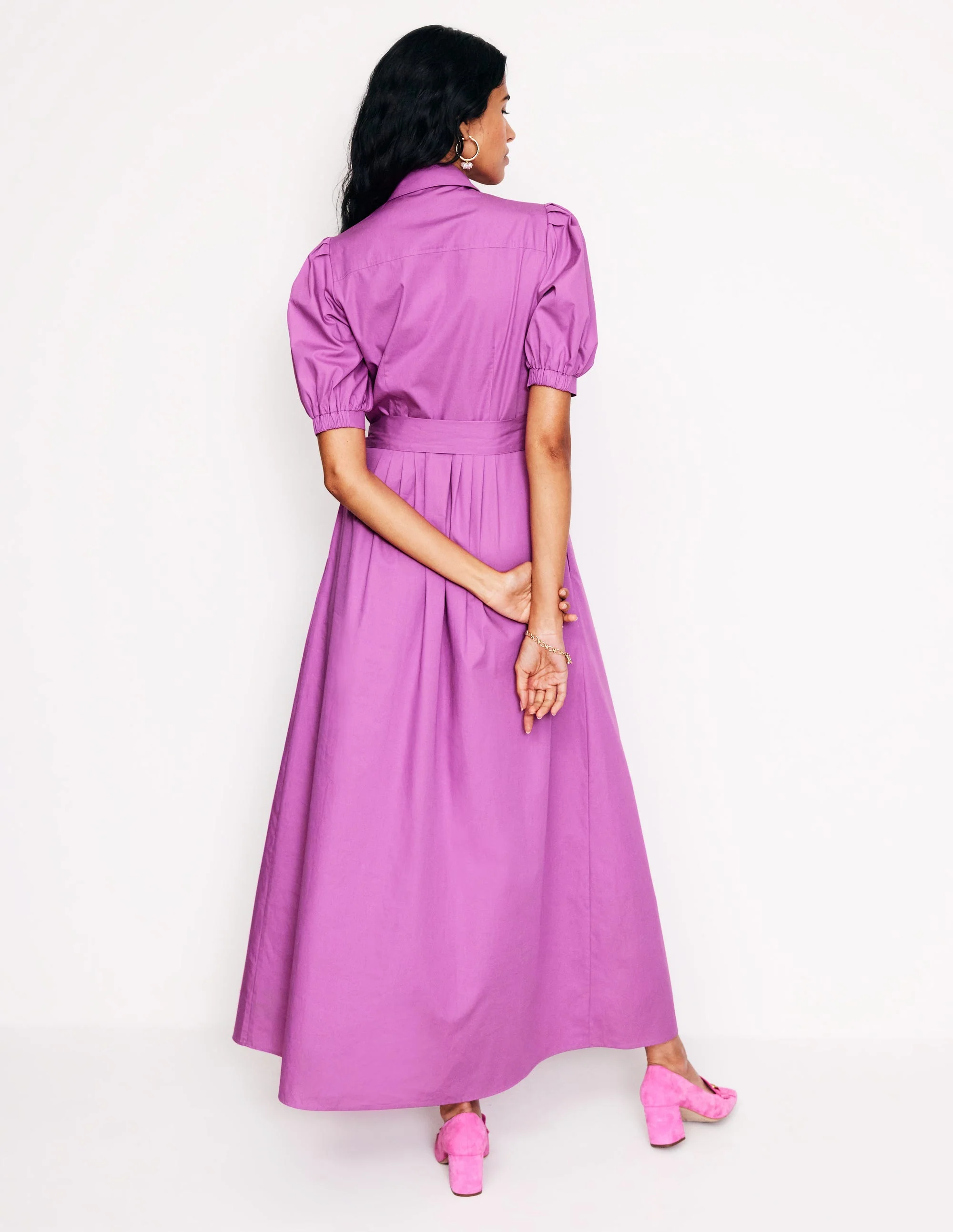 Alexa Maxi Shirt Dress-Foxglove - Image 3