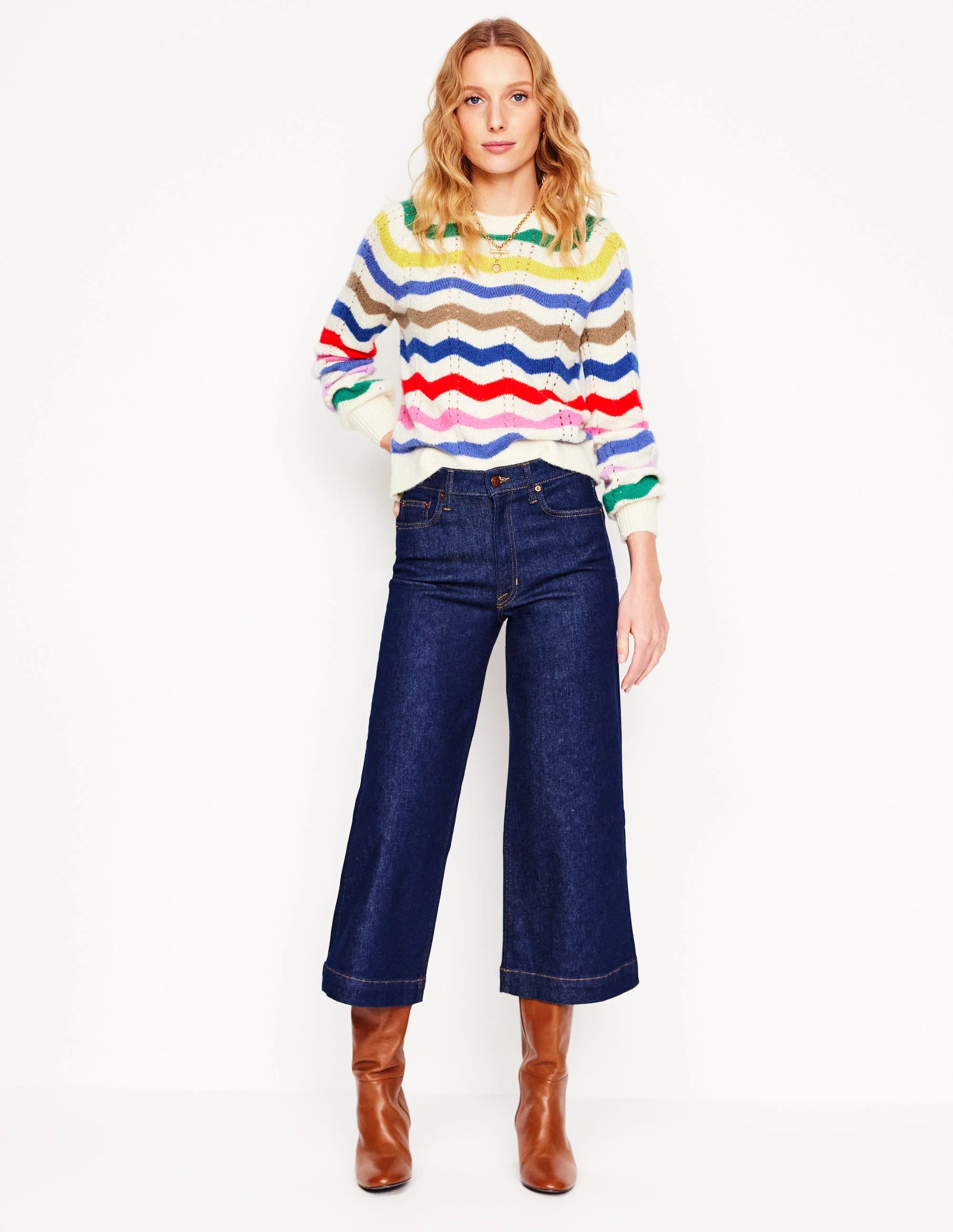 Alice Fluffy Raglan Jumper-Rainbow Wave - Image 8