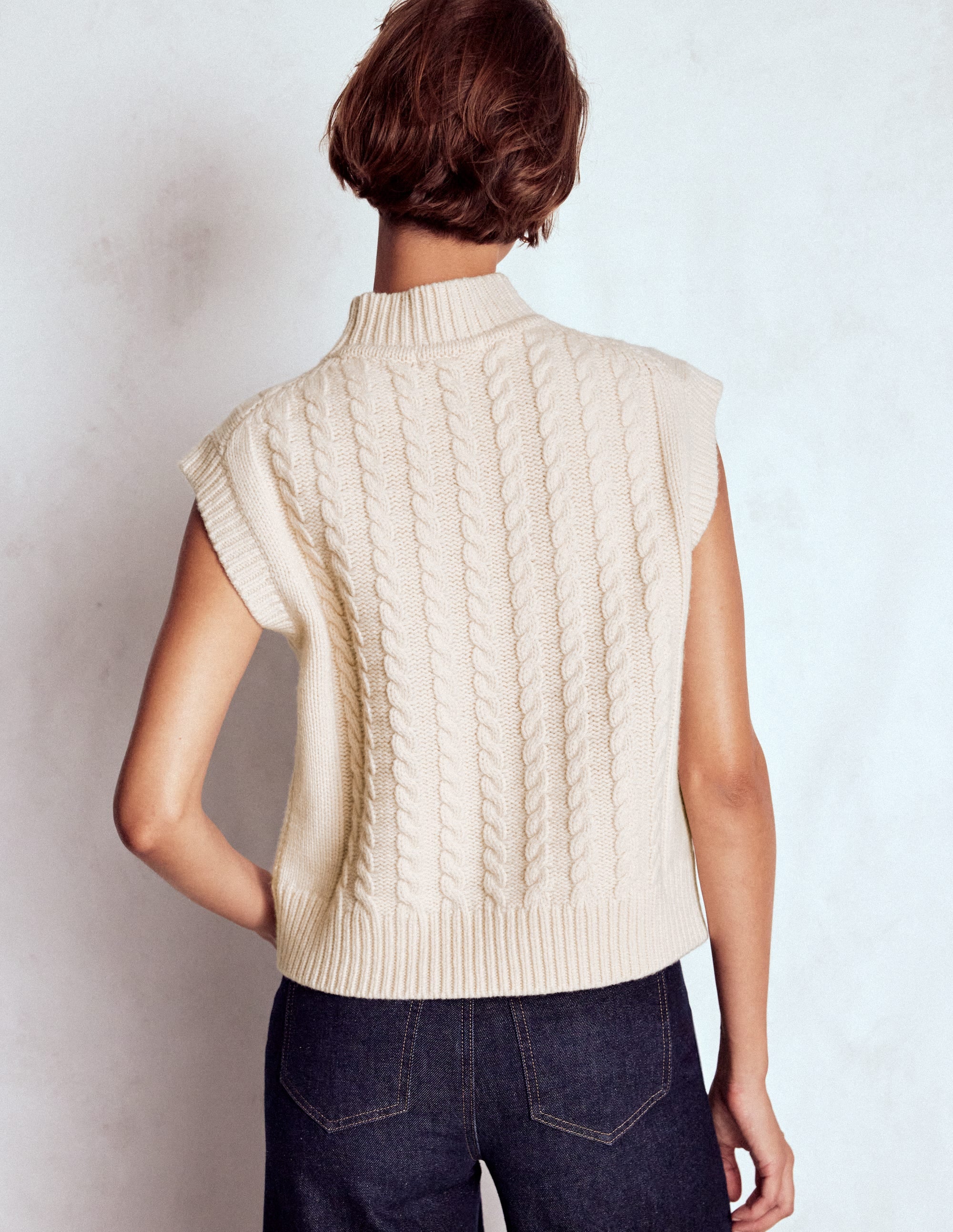 Amara Merino Cable Tank-Warm Ivory - Image 3
