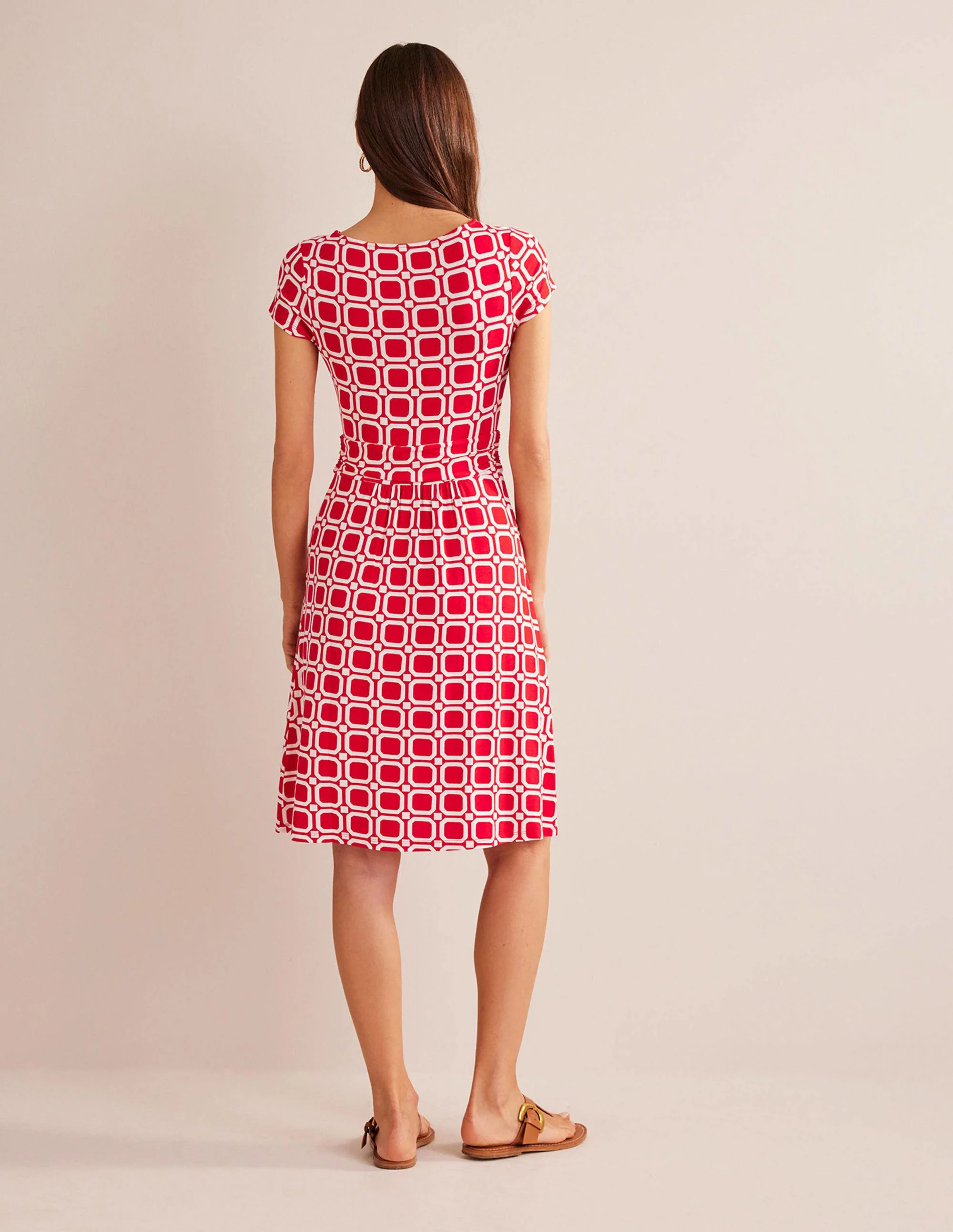 Amelie Jersey Dress-Hot Pepper, Block Cube - Image 6