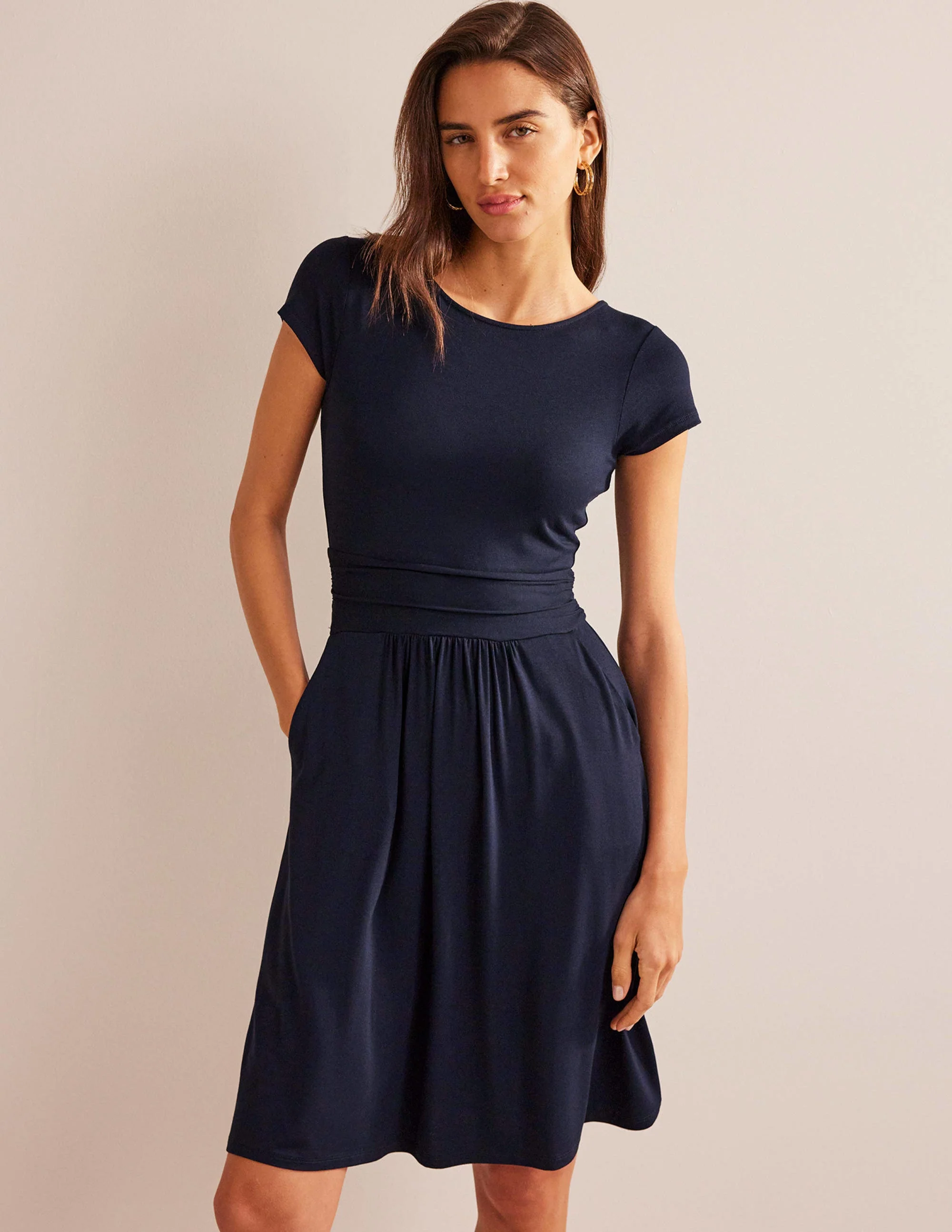 Amelie Jersey Dress-Navy - Image 4