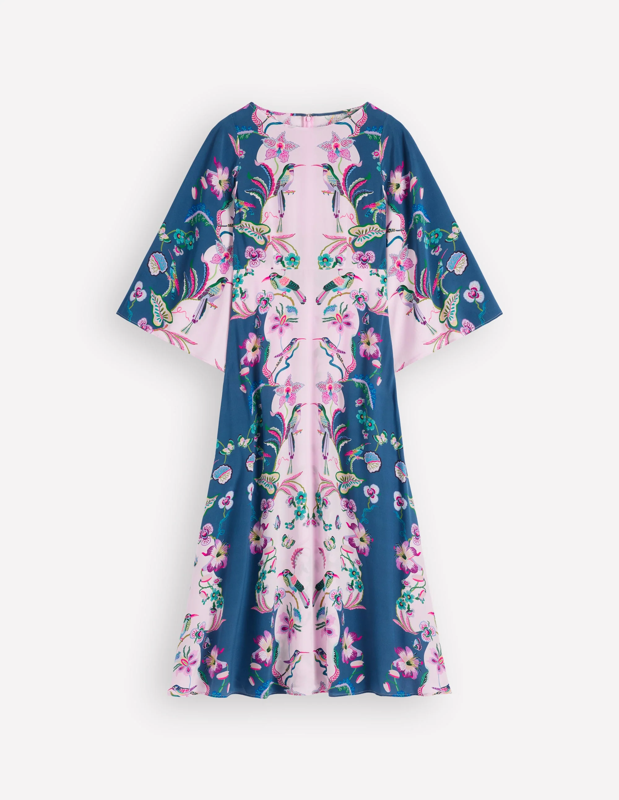 Angel Sleeve Boat Neck Dress-Tourmaline Blue, Orchid Canopy - Image 6