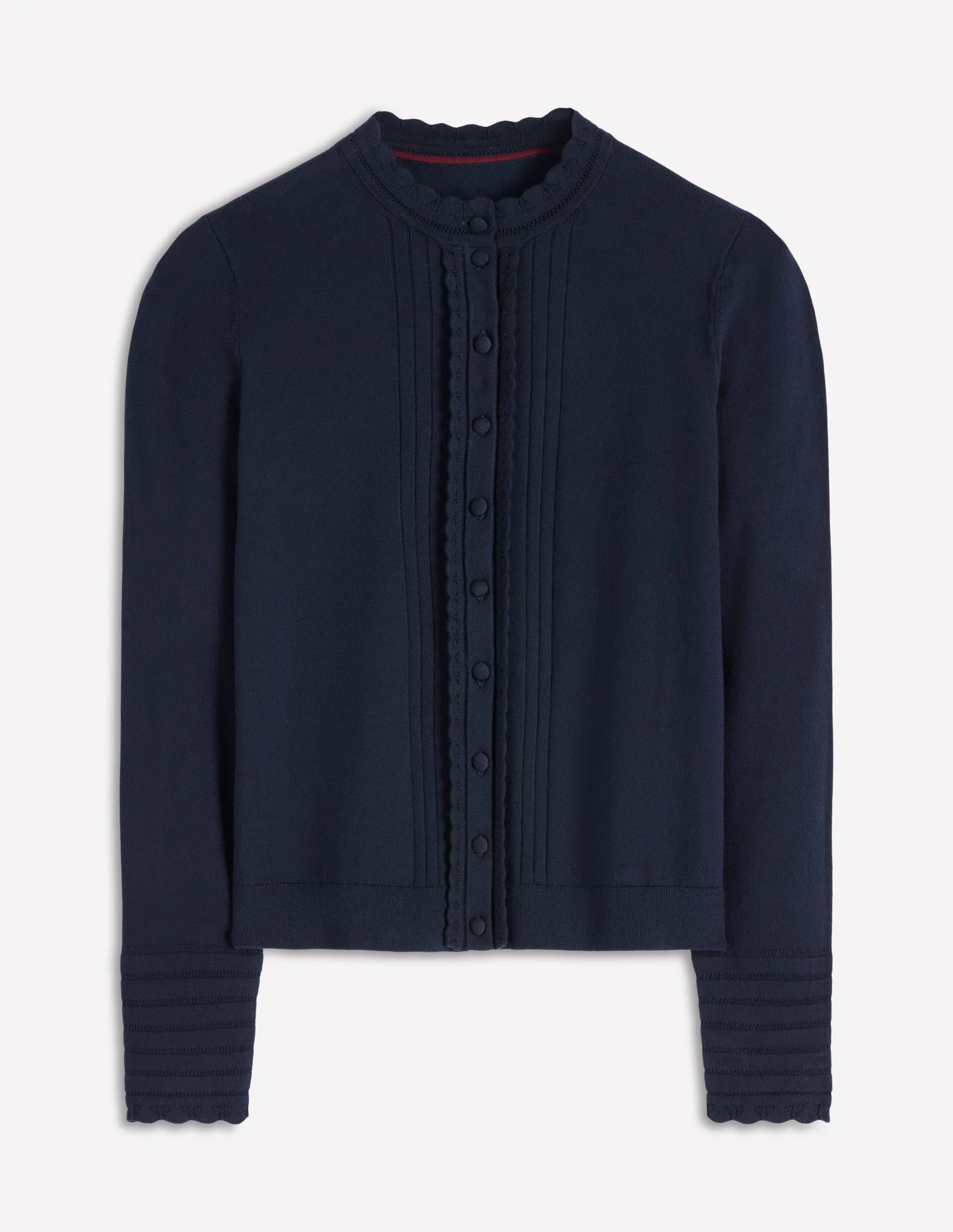 Angela Cotton Scallop Cardigan-Navy - Image 4
