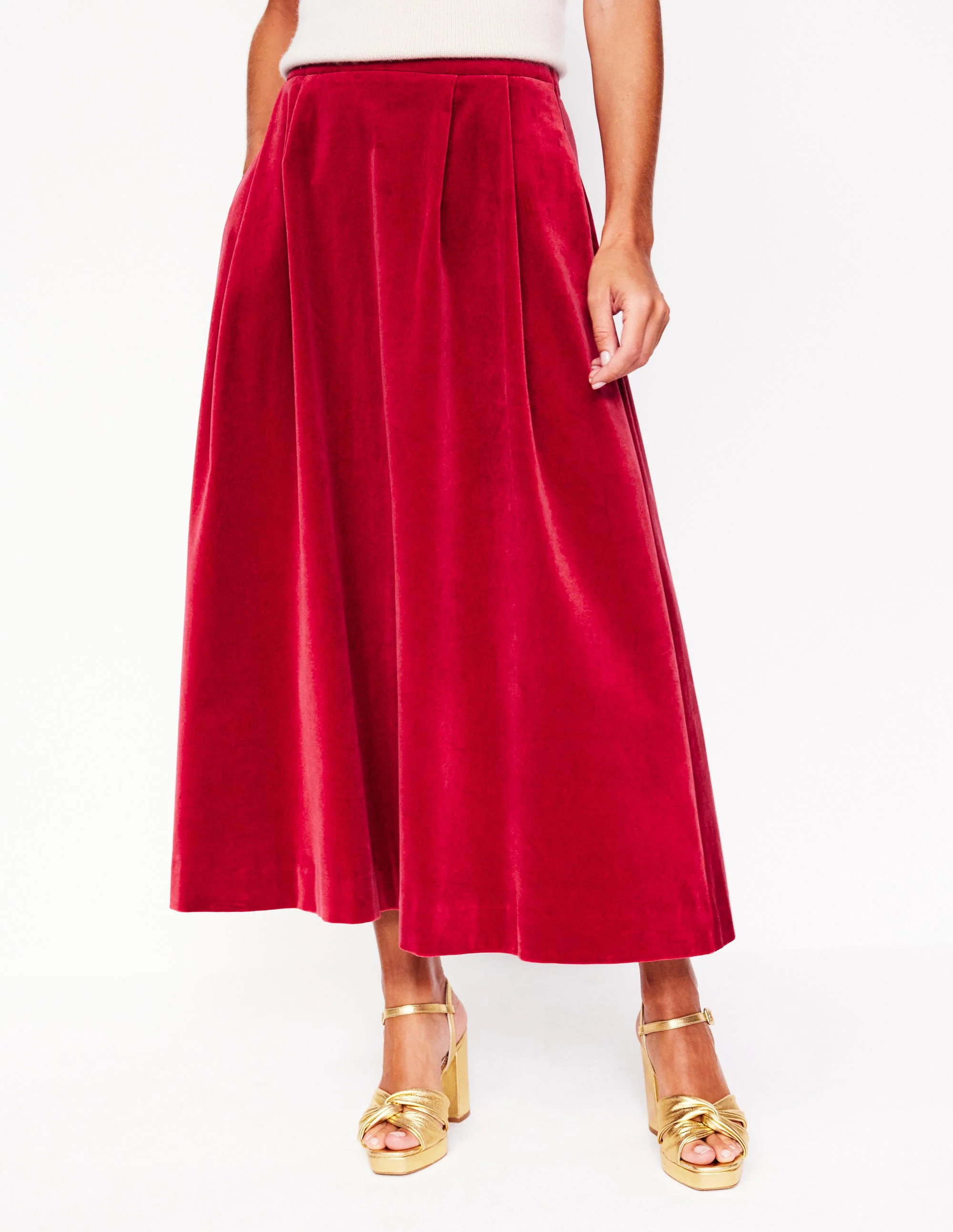 Angelica Velvet Skirt-Red Liquorice - Image 4