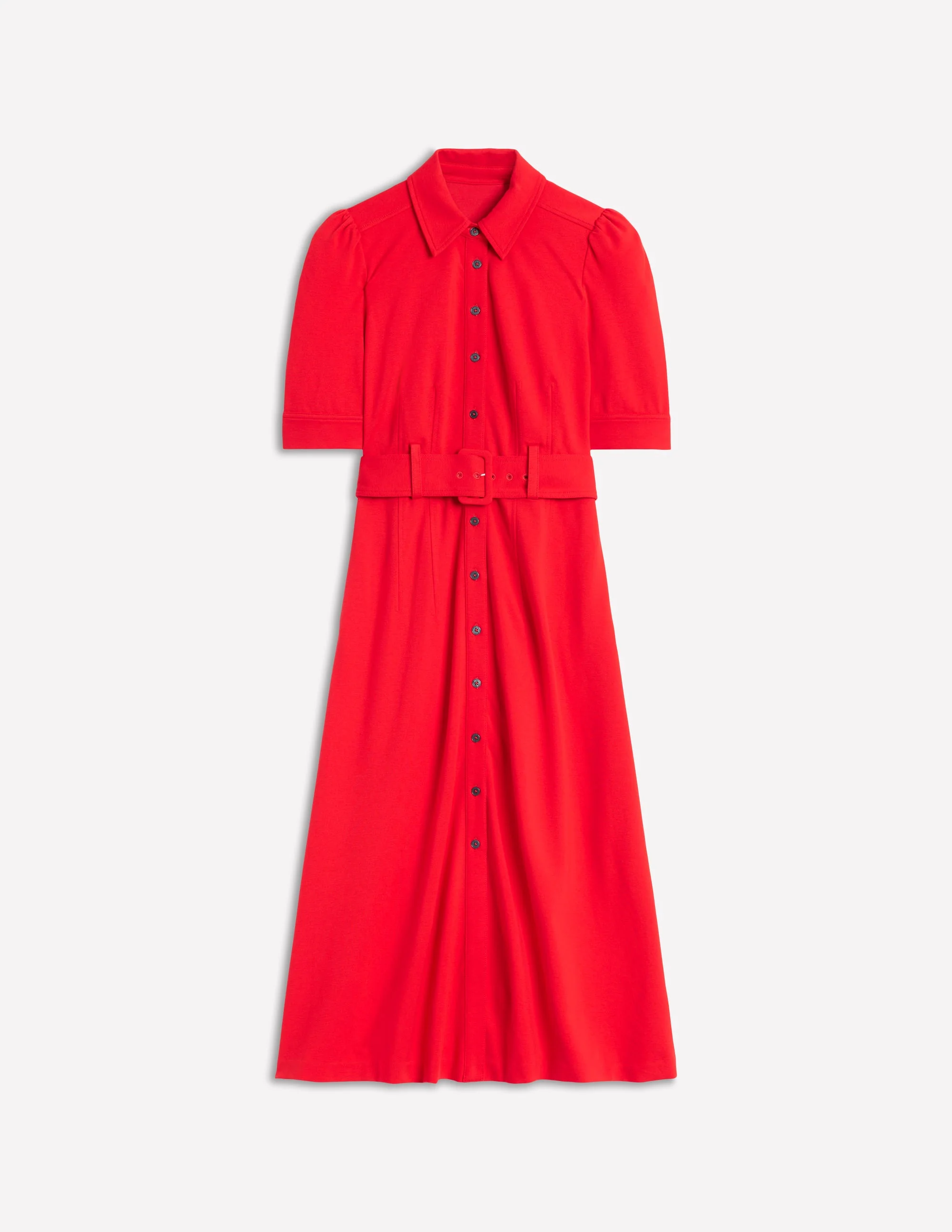 Anita Ponte Shirt Dress-Poppy Red - Image 6