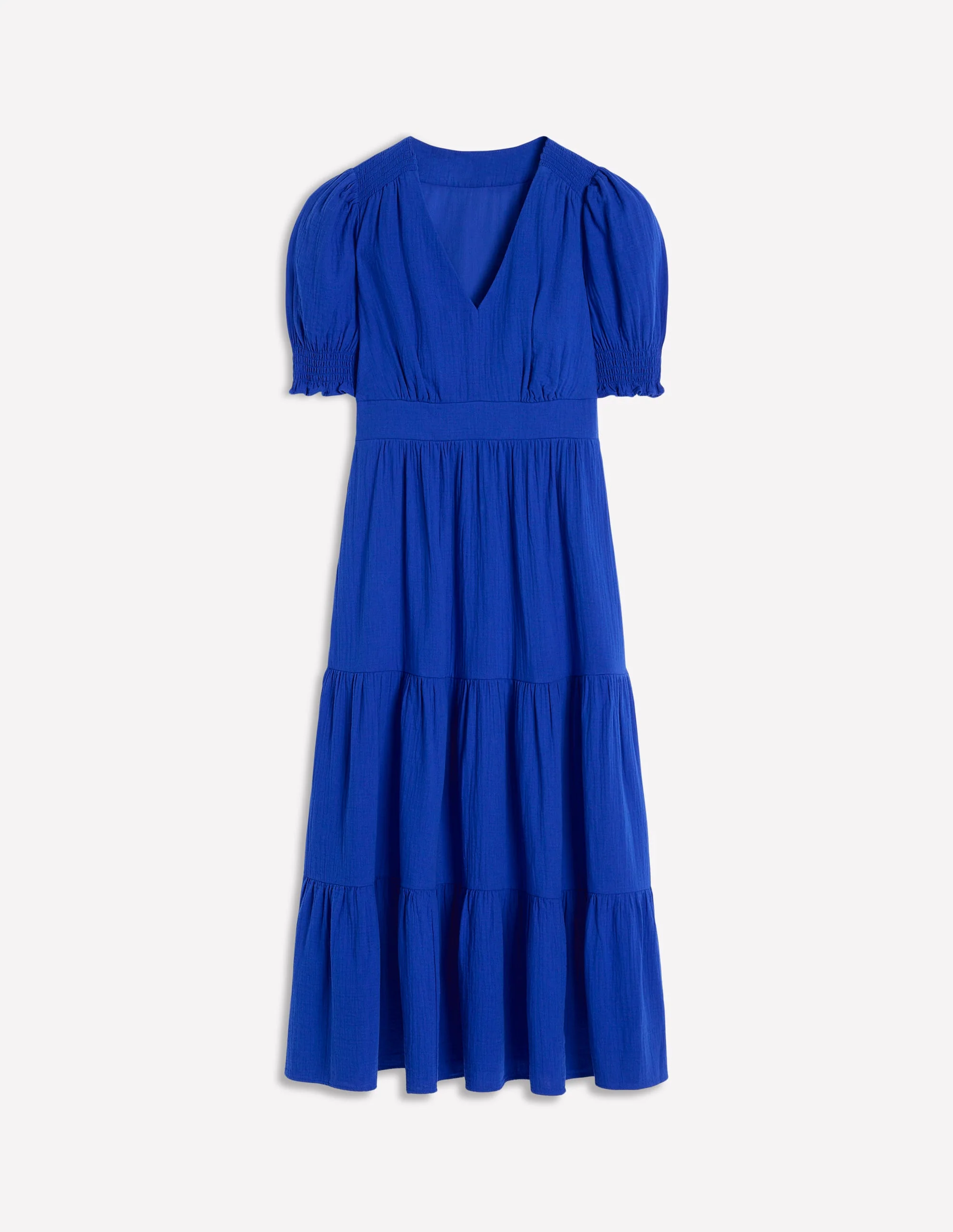 Anna Double Cloth Midi Dress-Bright Blue - Image 5