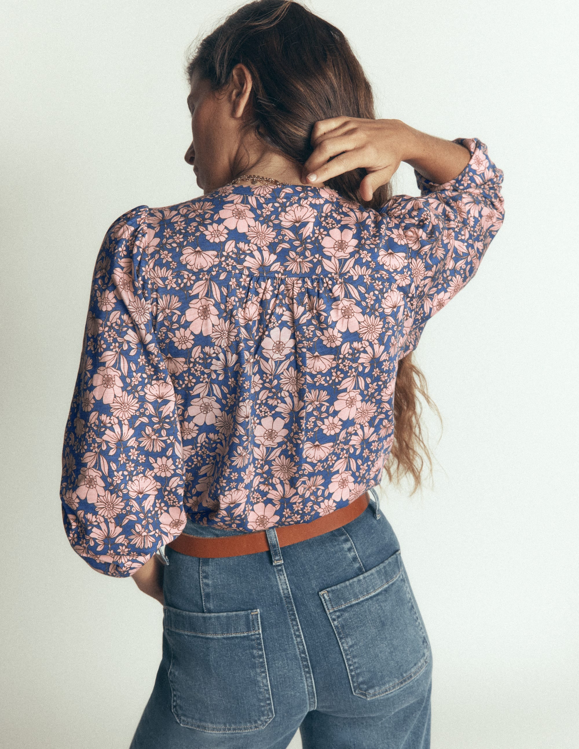 Ara Jersey Shirt-Rose Smoke, Floral Field - Image 2
