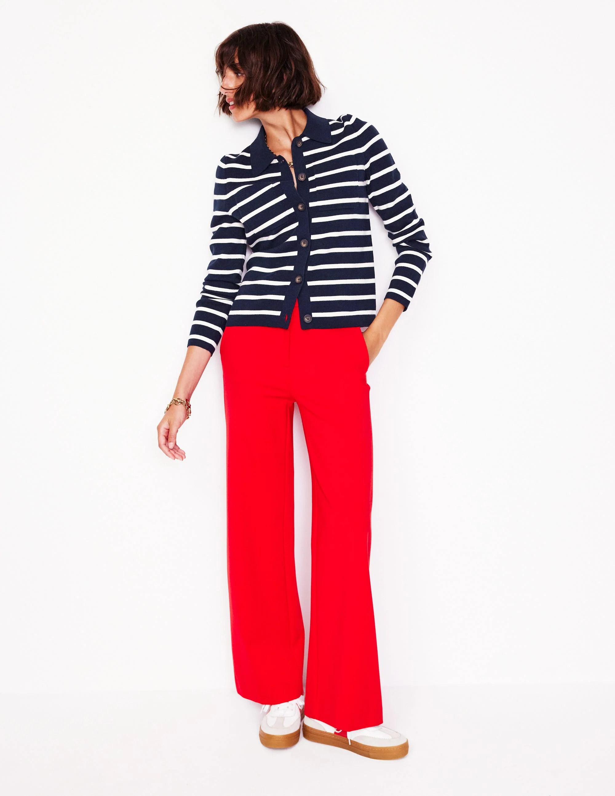 Astrid Knitted Shirt-Navy/ Warm Ivory - Image 4