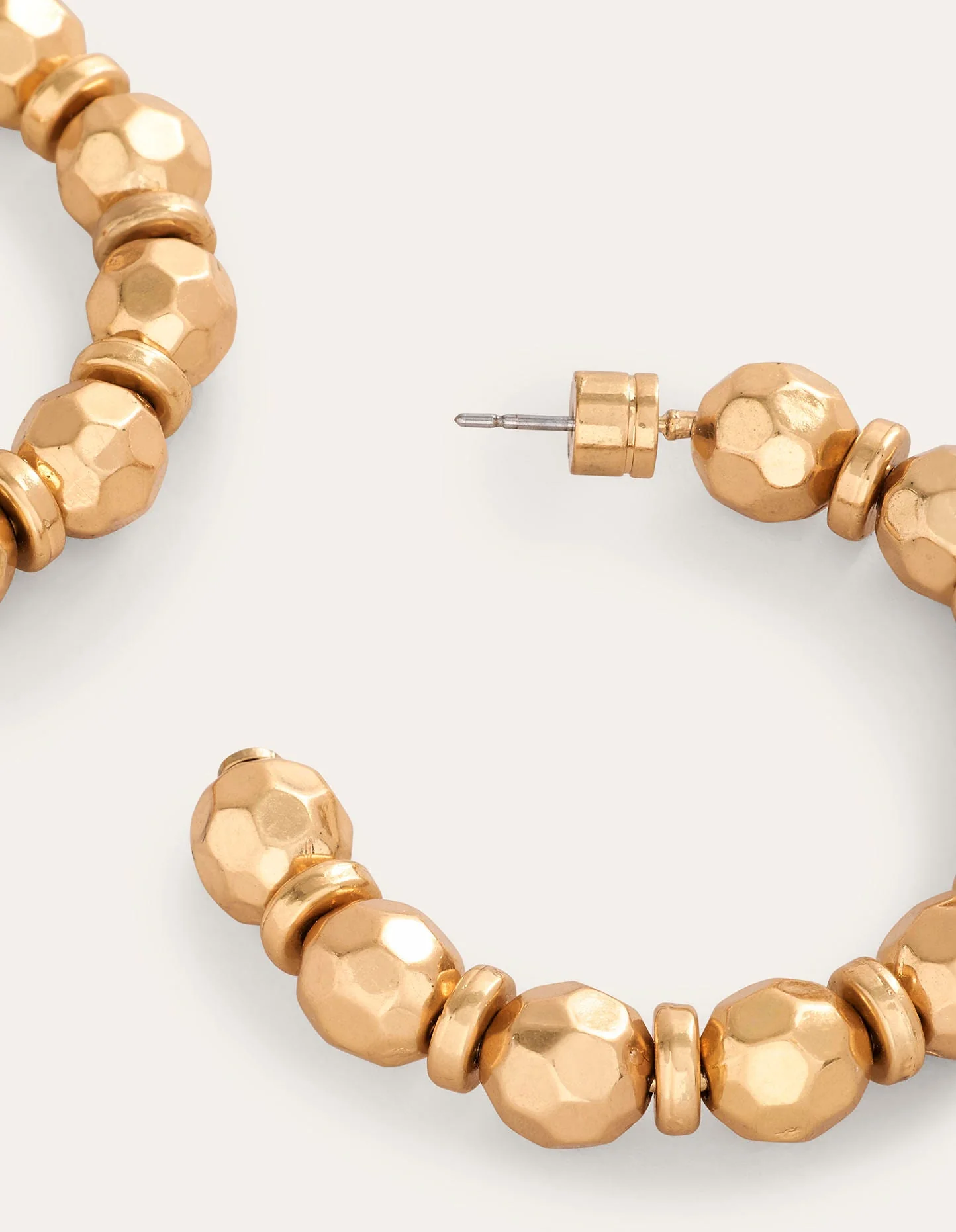 Ball Hoop Earrings-Gold - Image 4
