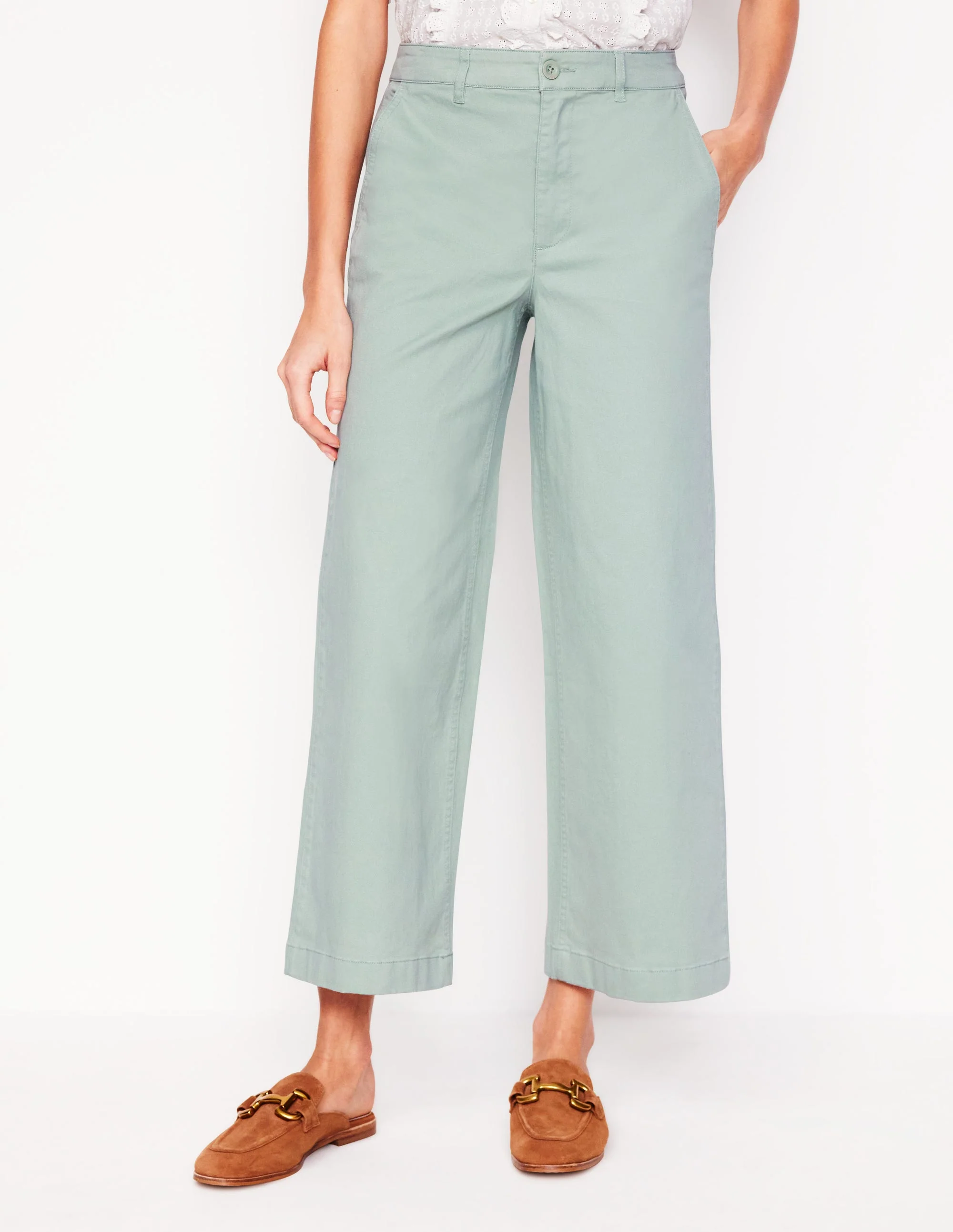 Barnsbury Crop Chino Trousers-Soft Jade - Image 4