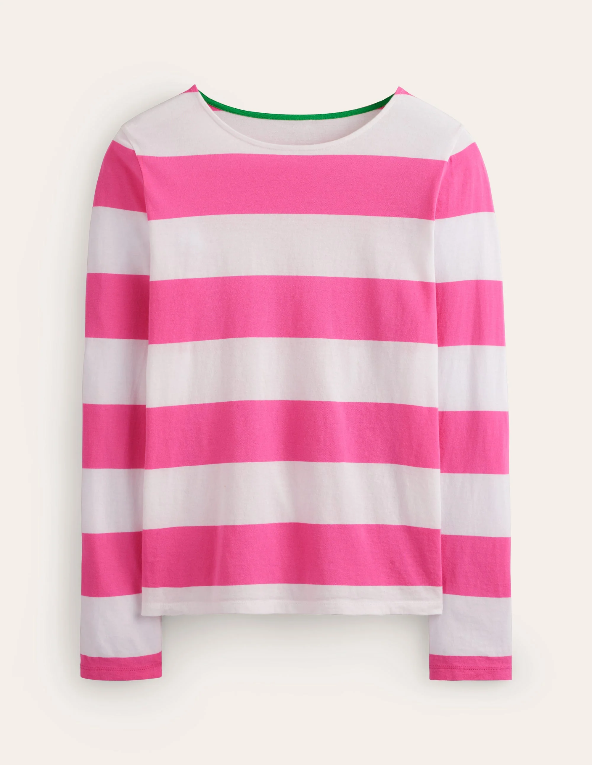 Bea Long Sleeve Breton-Ivory Pink Wide Stripe - Image 5