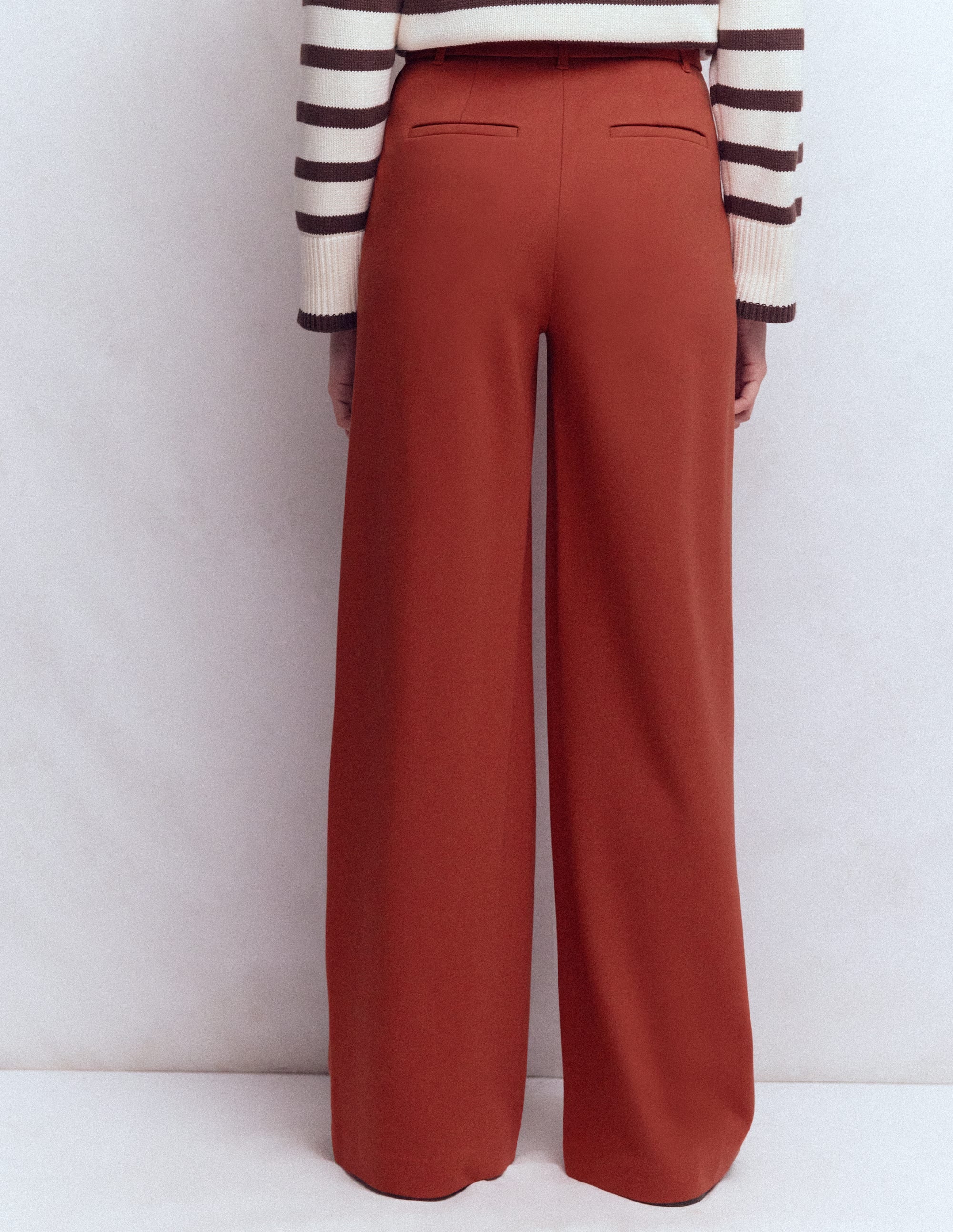 Belgravia Ponte Trousers-Burnt Orange - Image 3