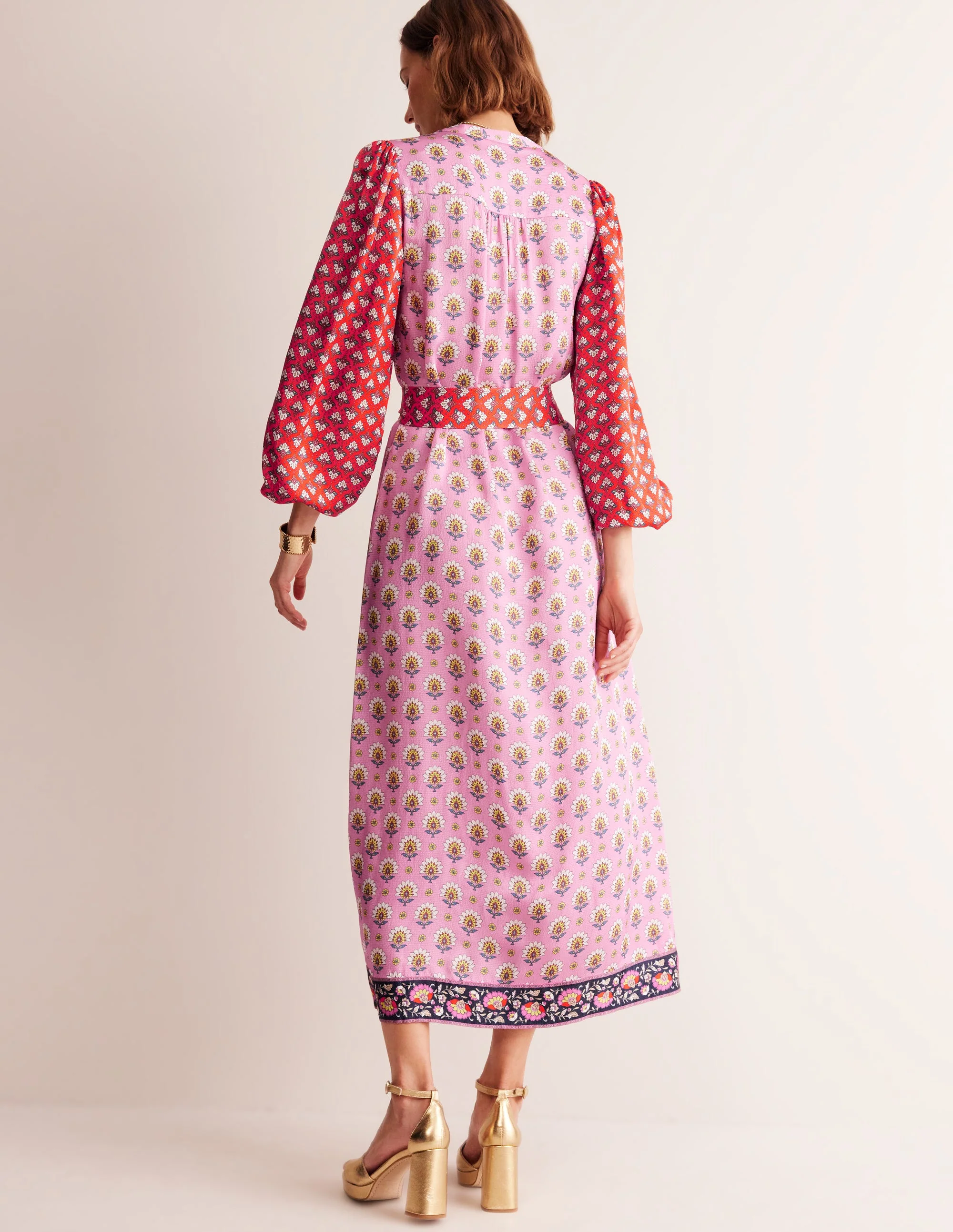 Belted Hotch Maxi Dress-Cashmere Rose, Passion Geo - Image 3