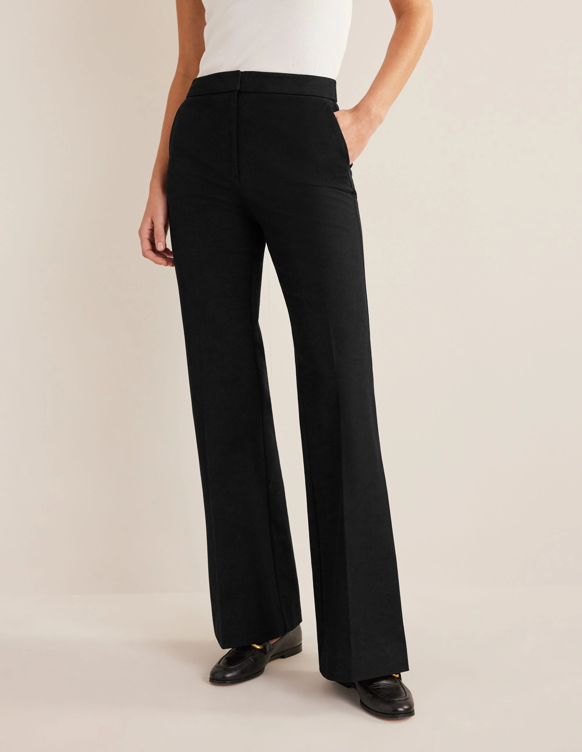 Bi-Stretch Flared Trousers-Black - Image 5