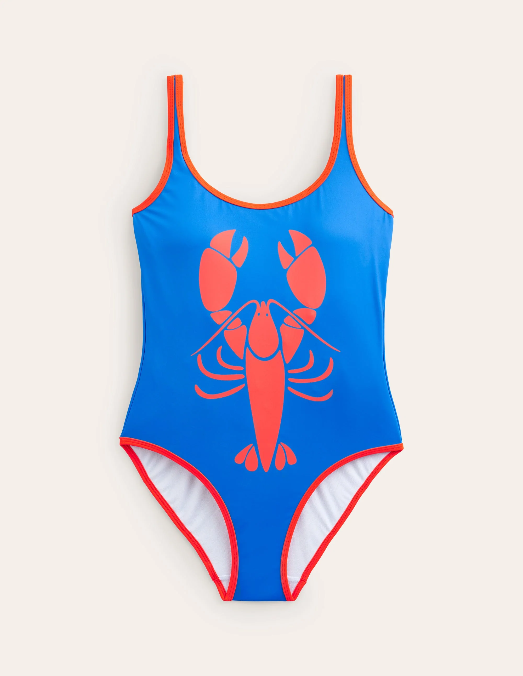Binding Scoop Swimsuit-Indigo Bunting, Lobster - Image 5