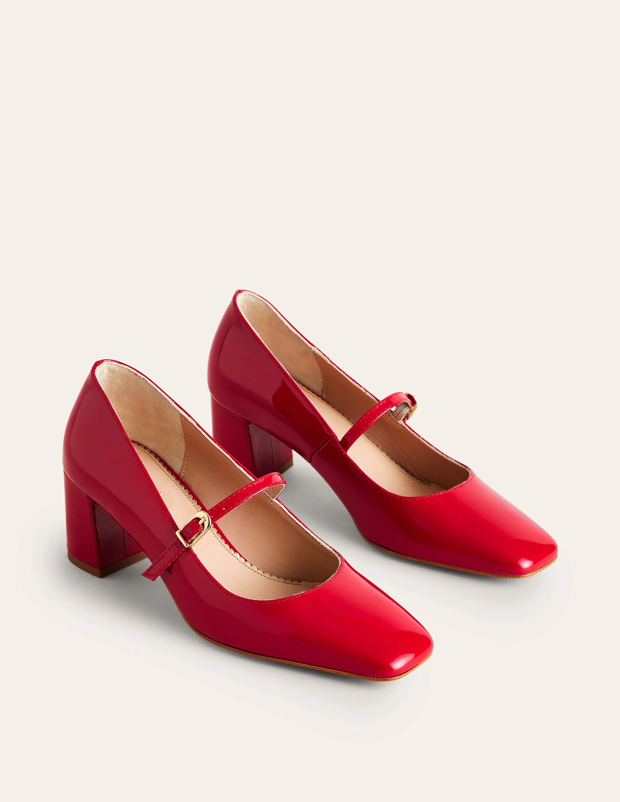 Block Heel Mary Jane-Flamenco Red Patent - Image 3