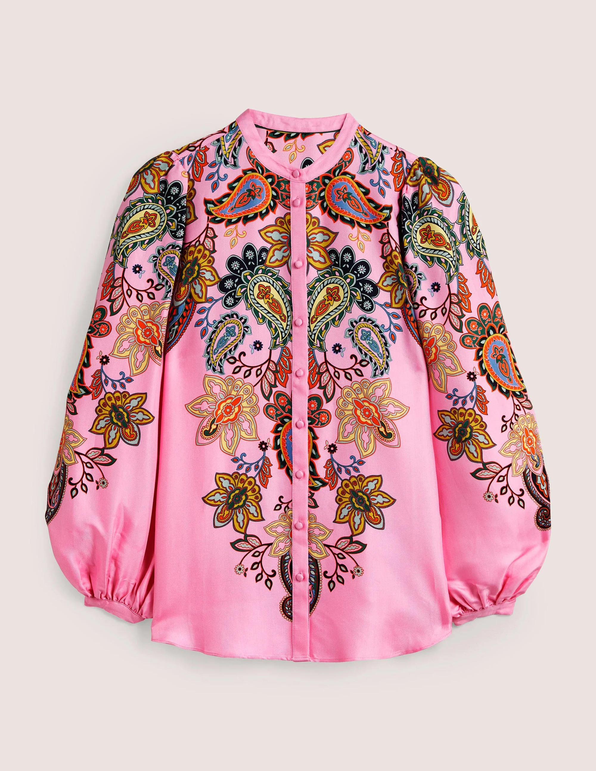 Blouson Sleeve Blouse-Cherry Blossom, Paisley Charm - Image 5
