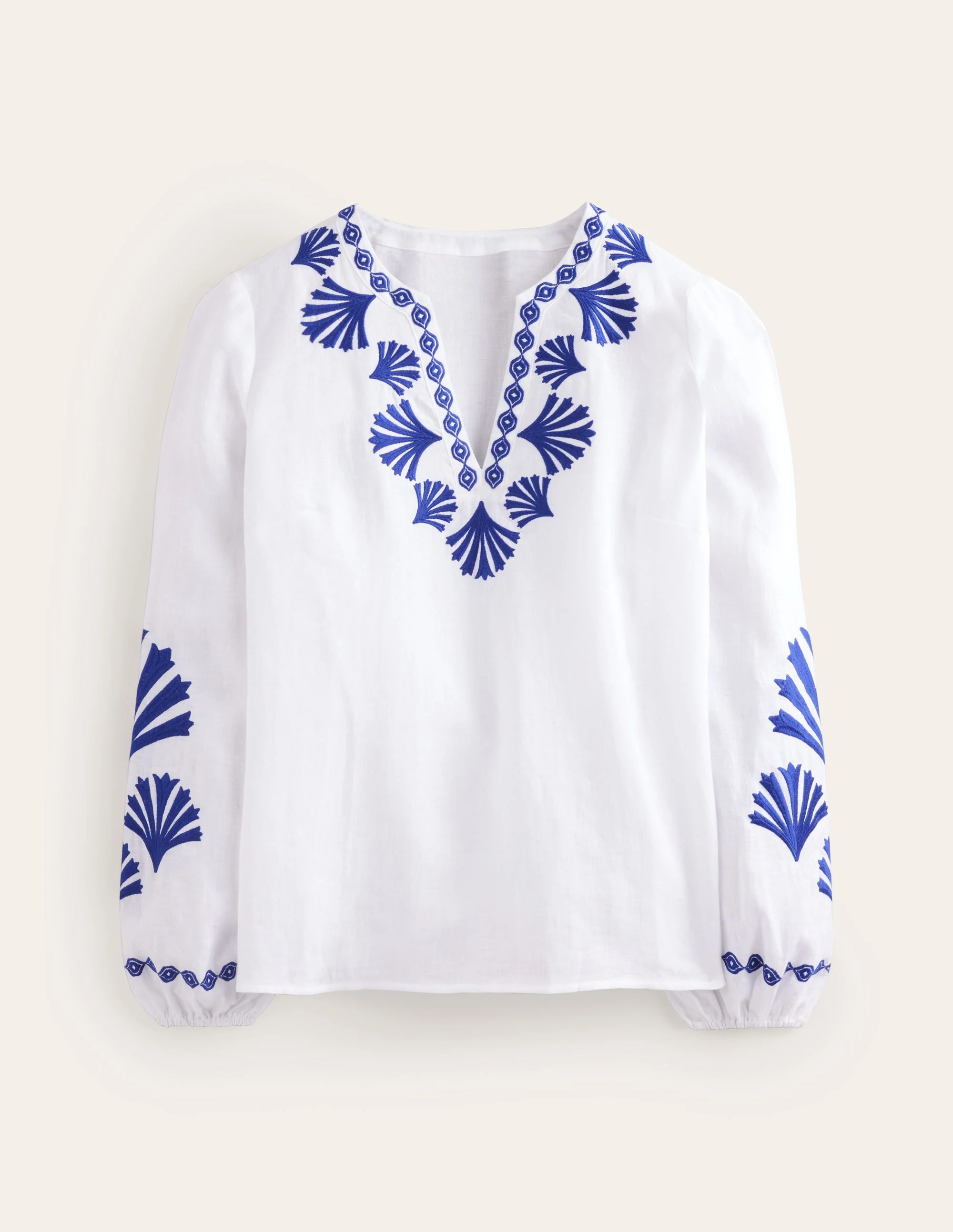 Bonnie Linen Top-Surf the Web, Shells - Image 7
