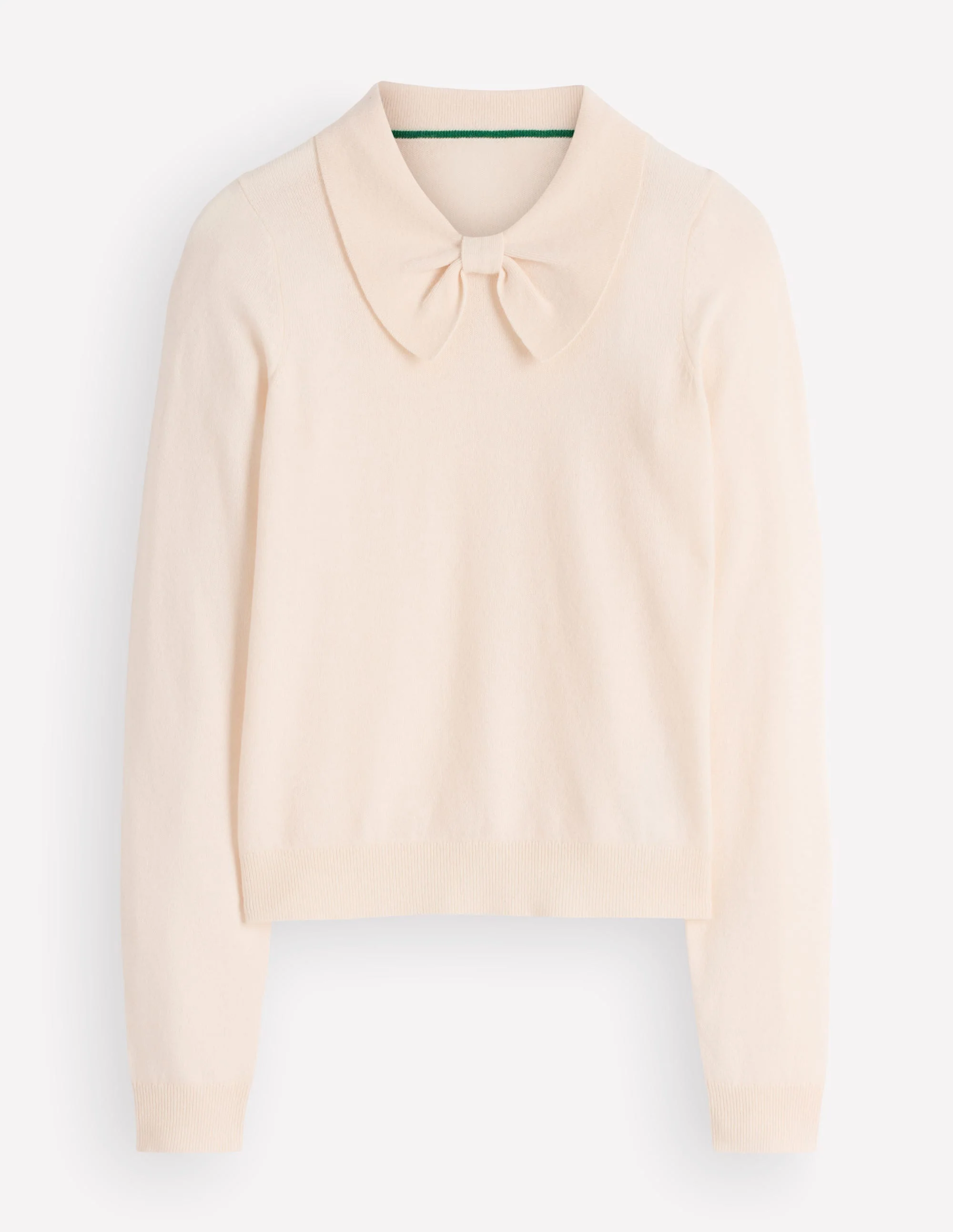 Bow Neck Knitted Jumper-Ivory - Image 5
