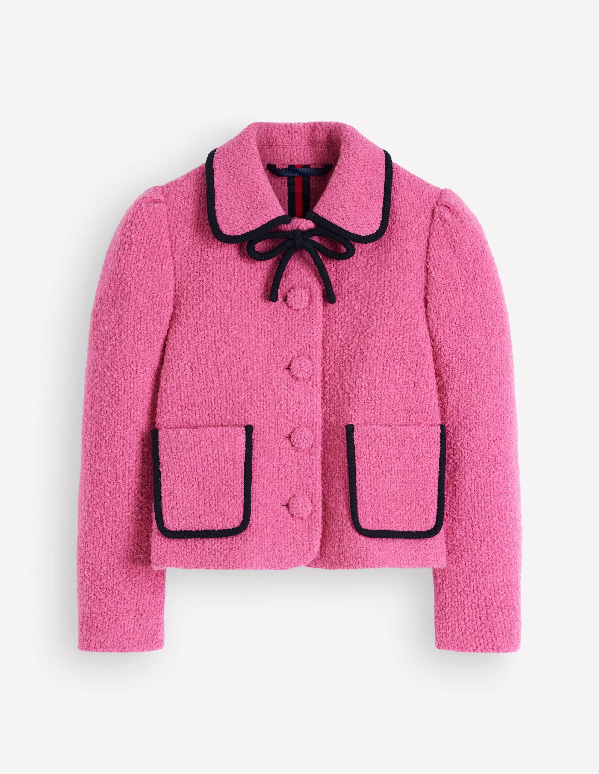 Branscombe Wool Bow Jacket-Pink Solid - Image 6