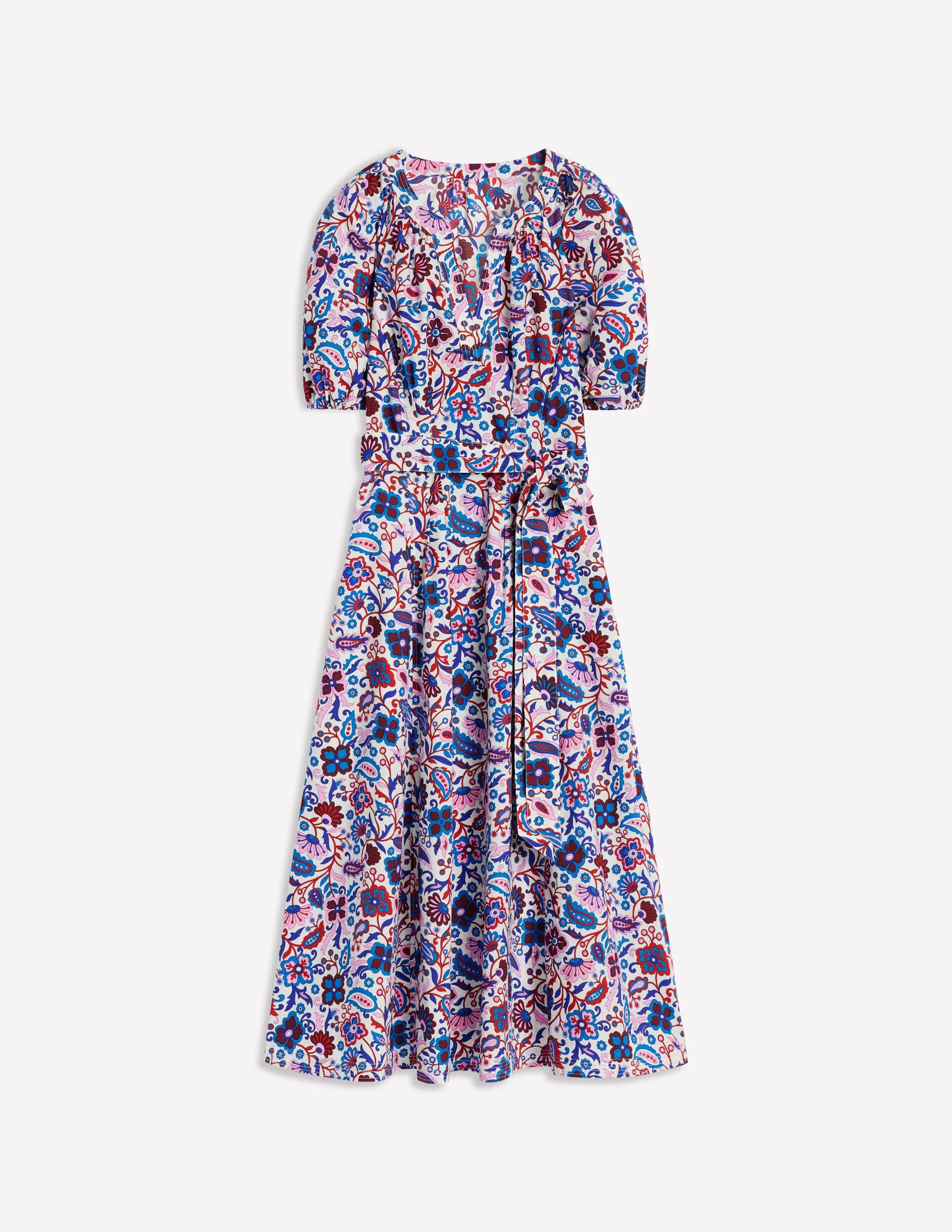 Bria Puff Sleeve Midi Dress-Multi, Oriental Paradise - Image 5