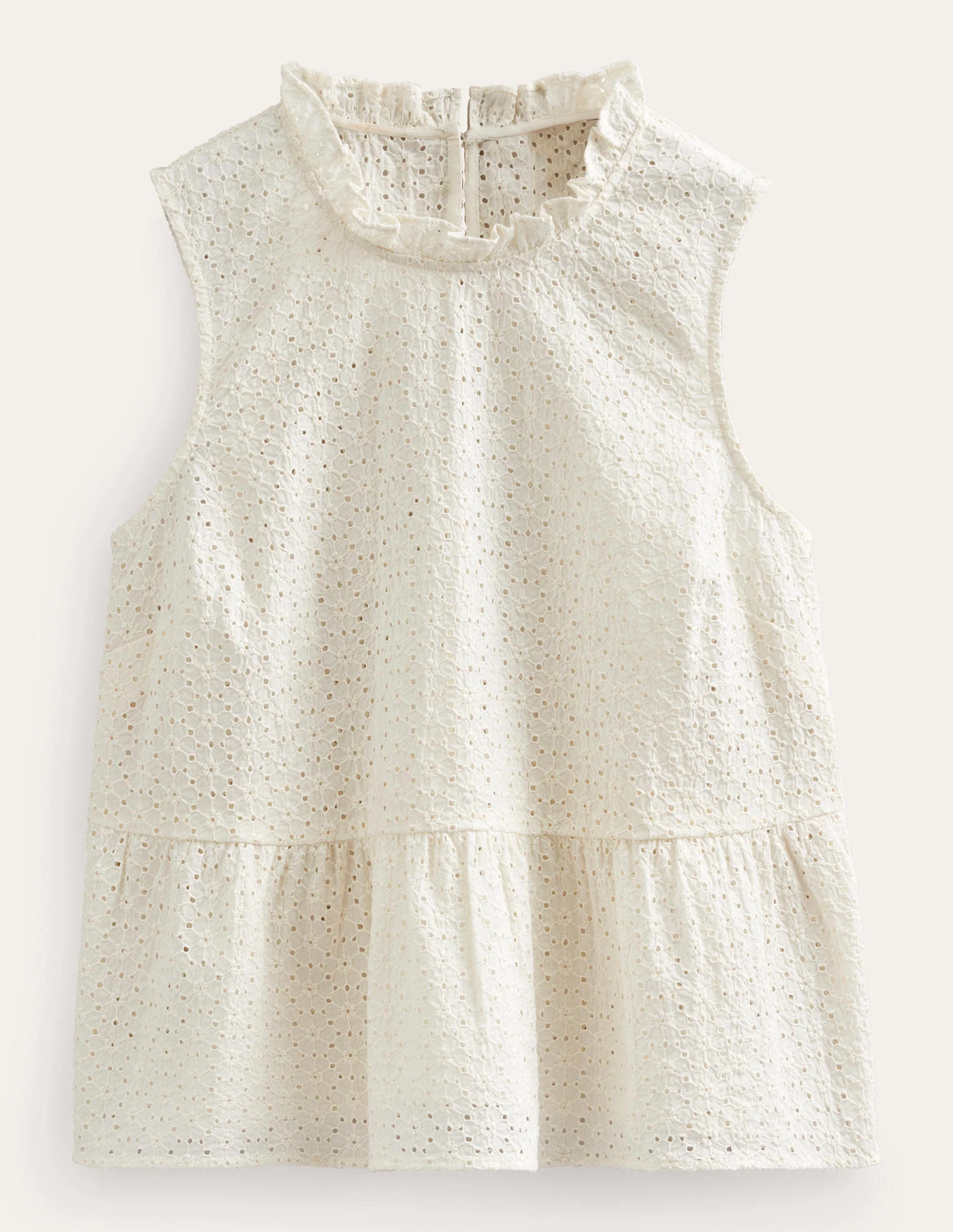 Broderie Peplum Top-Ivory - Image 7