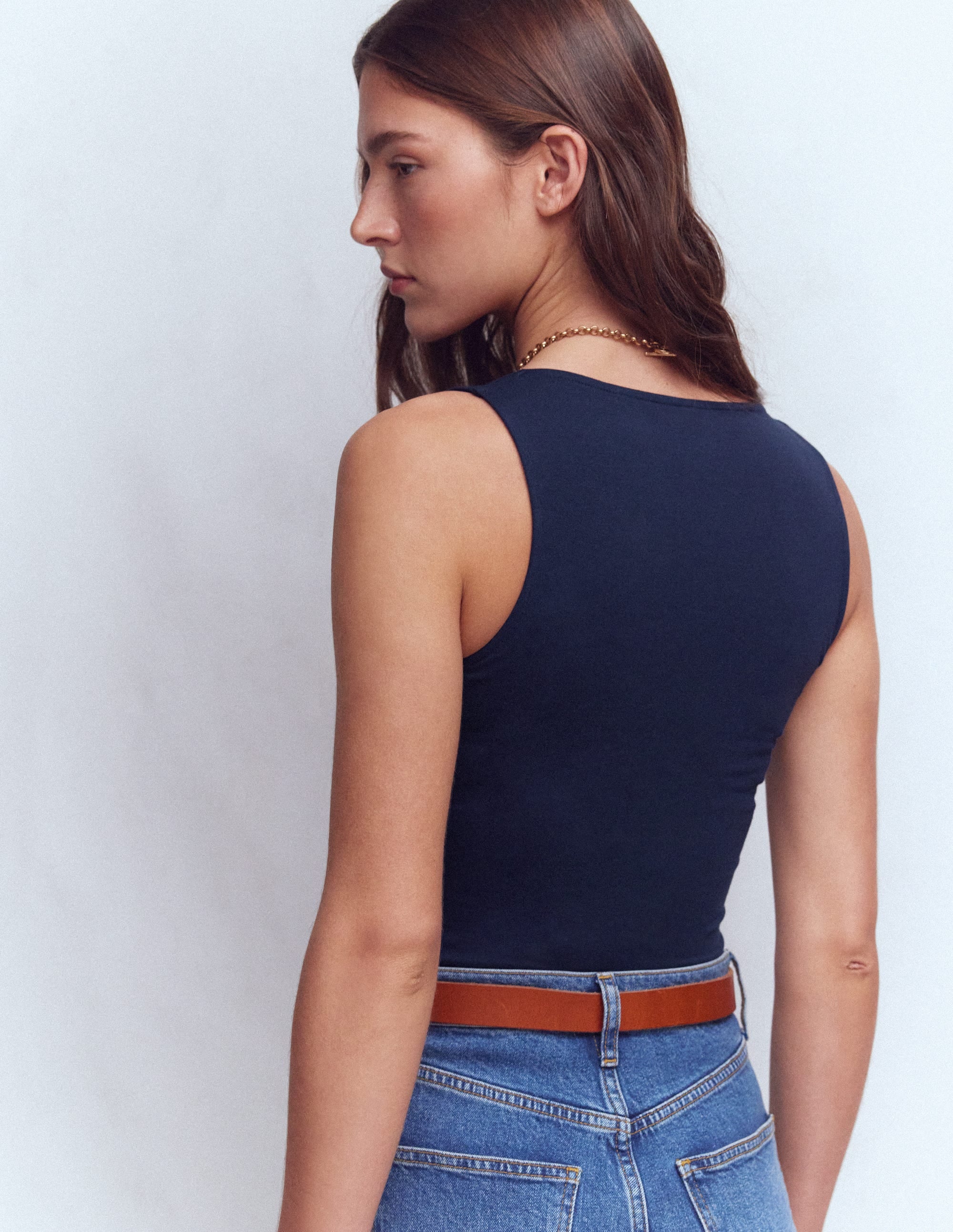 Brooke Double Layer Vest-Navy - Image 3