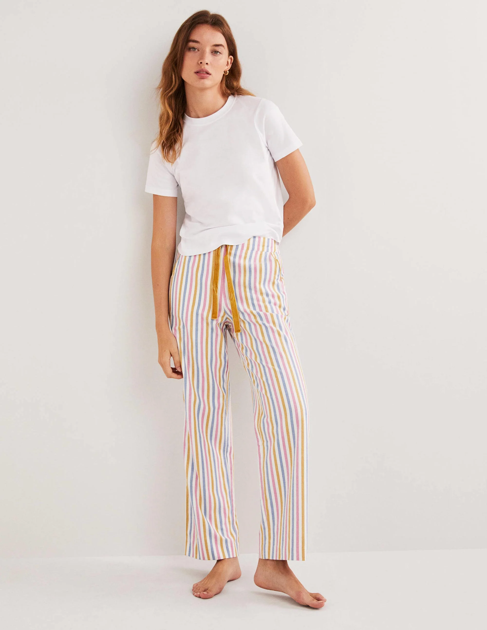 Candy-Stripe Pyjama Bottoms-Riviera Blue Stripe