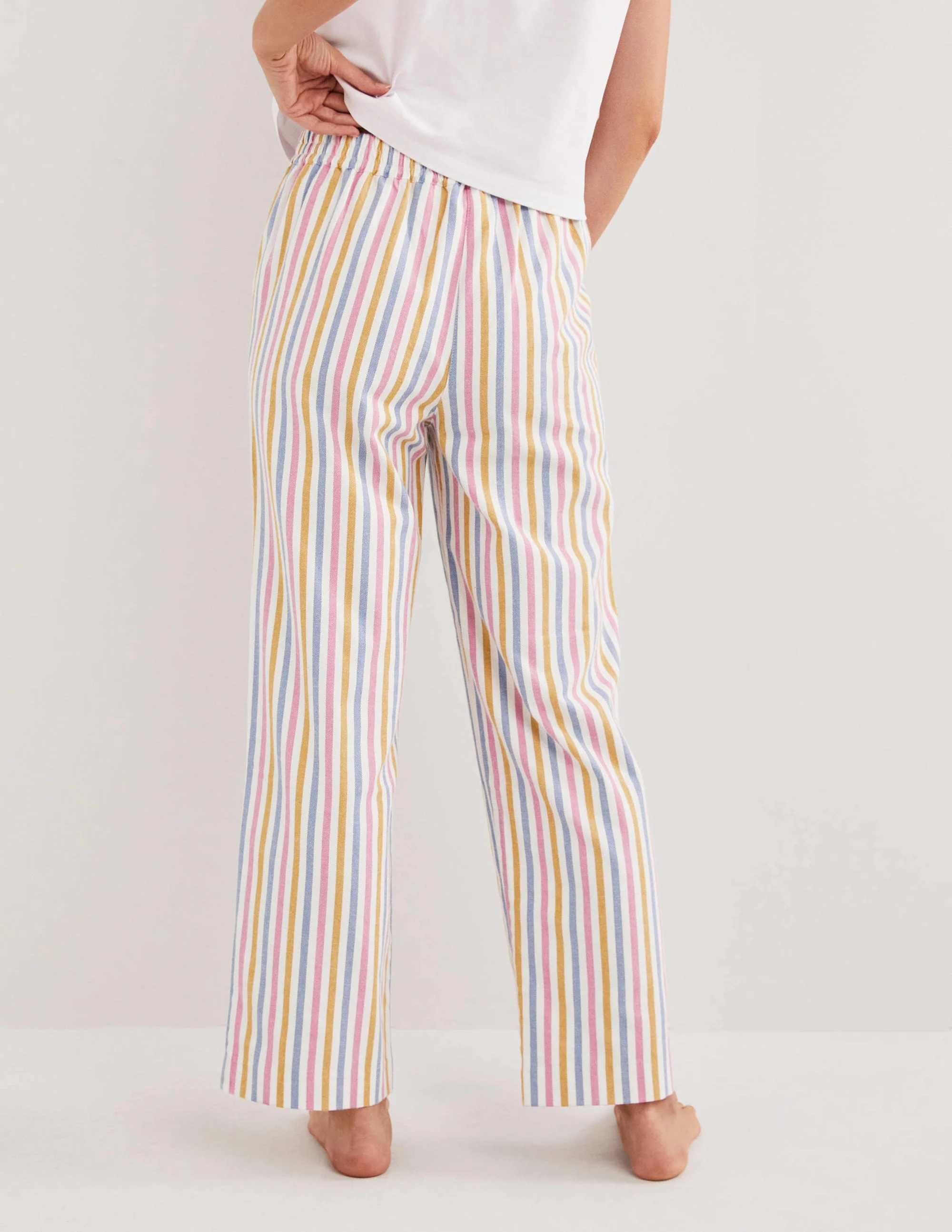 Candy-Stripe Pyjama Bottoms-Riviera Blue Stripe - Image 3