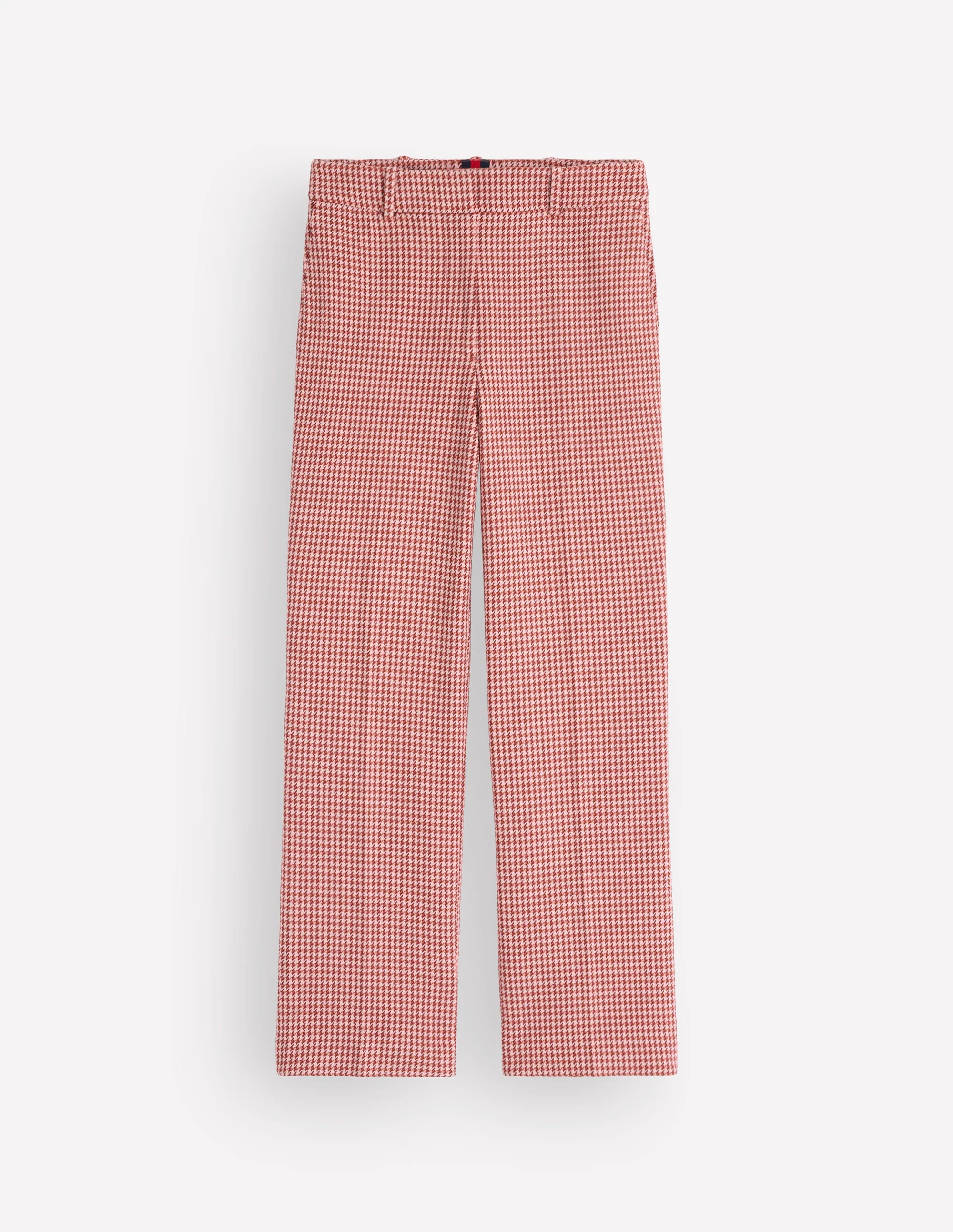 Canonbury Cotton 7/8 Trousers-Pink, Brown Puppytooth - Image 6