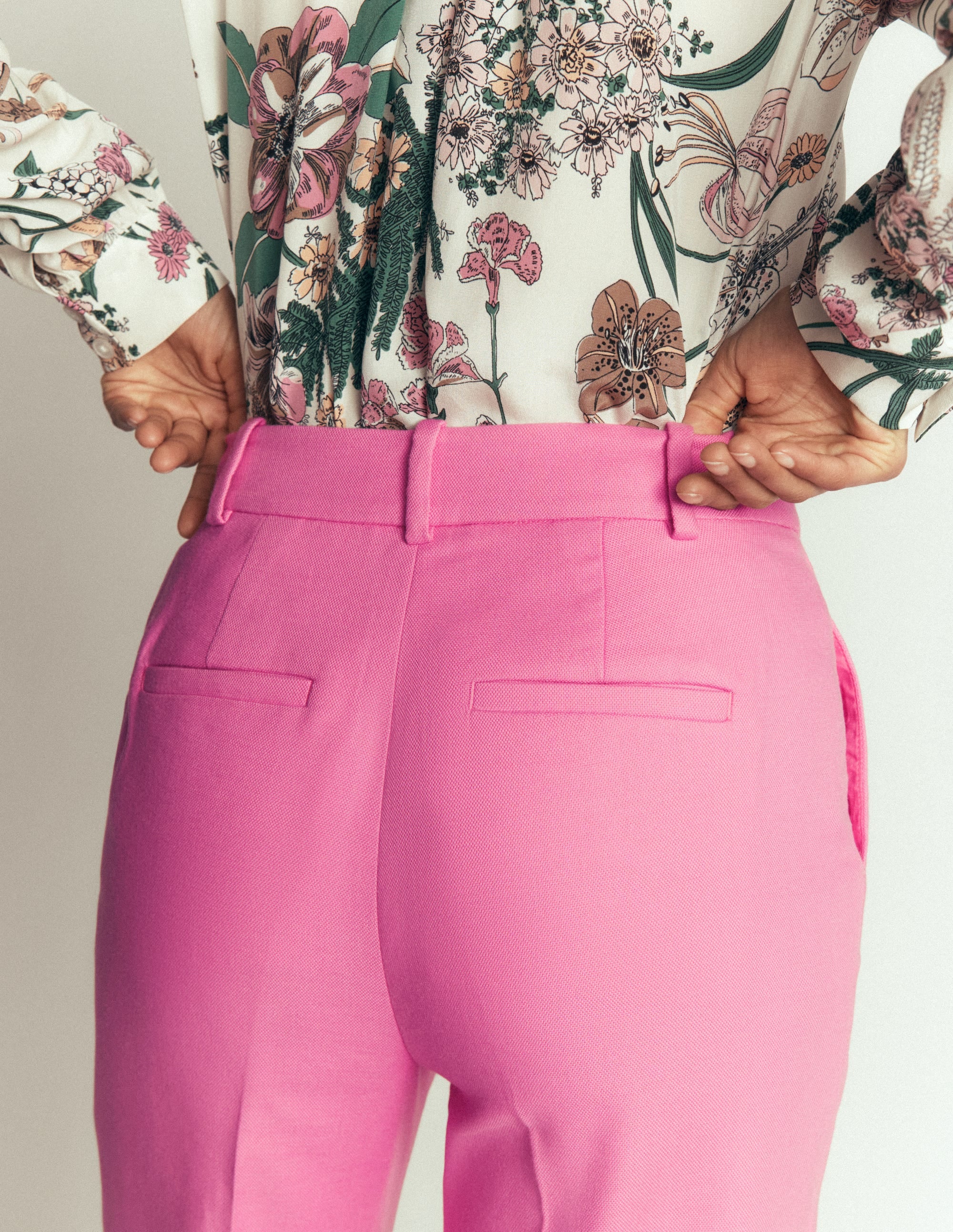 Canonbury Texture 7/8 Trouser-Wild Pink - Image 3
