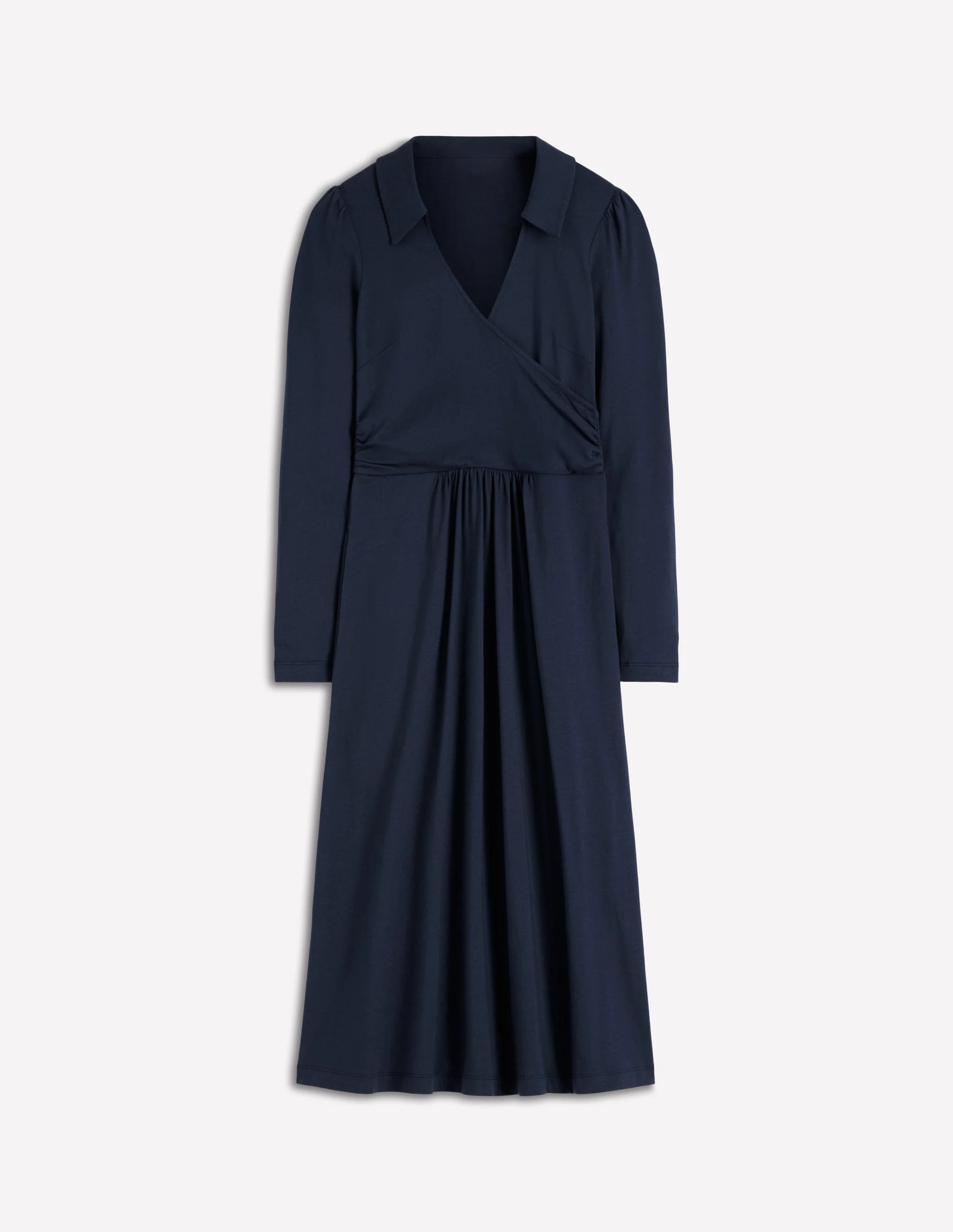 Carla Jersey Wrap Dress-Navy - Image 5