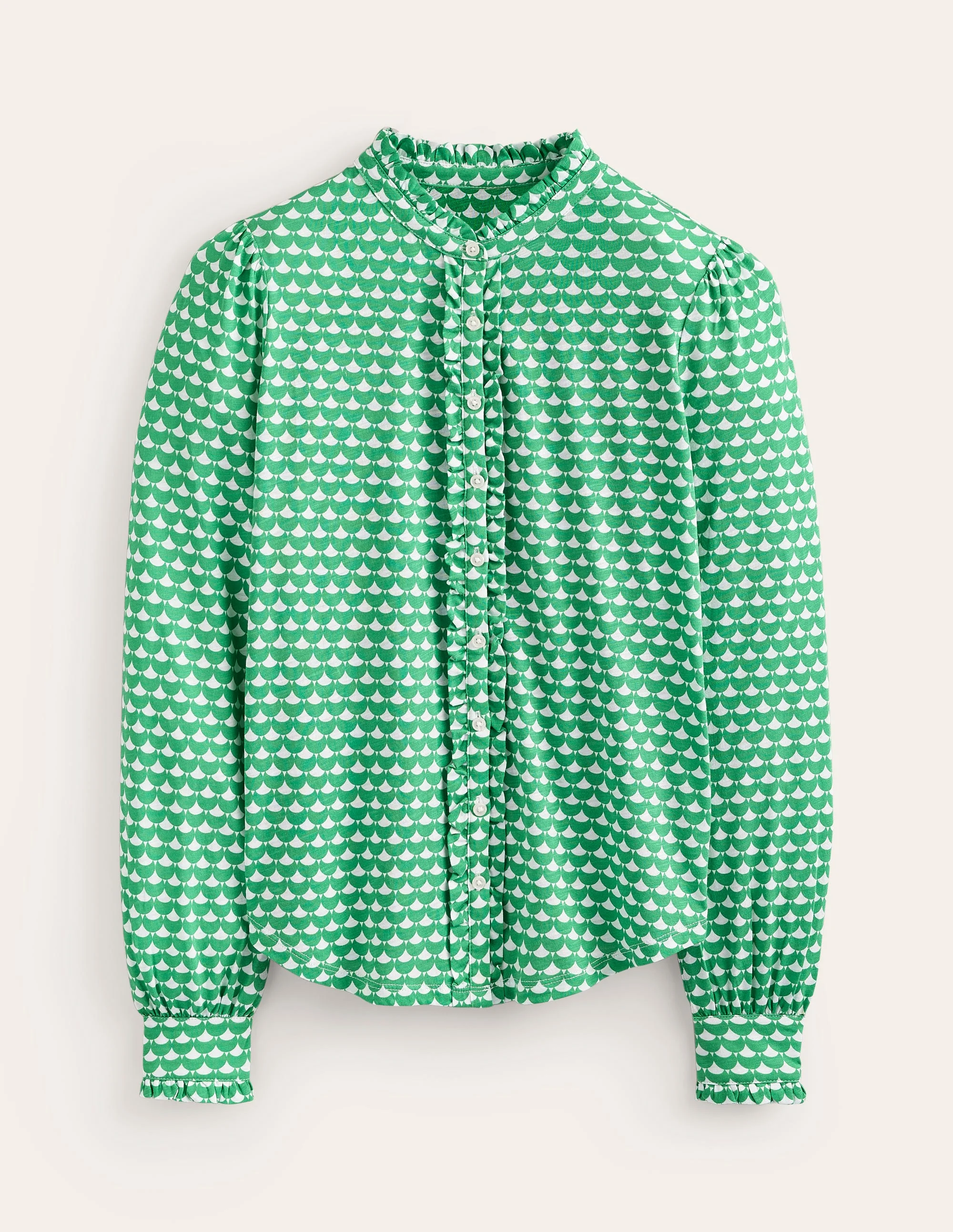 Caroline Jersey Shirt-Ming Green, Crescent Stamp - Image 5