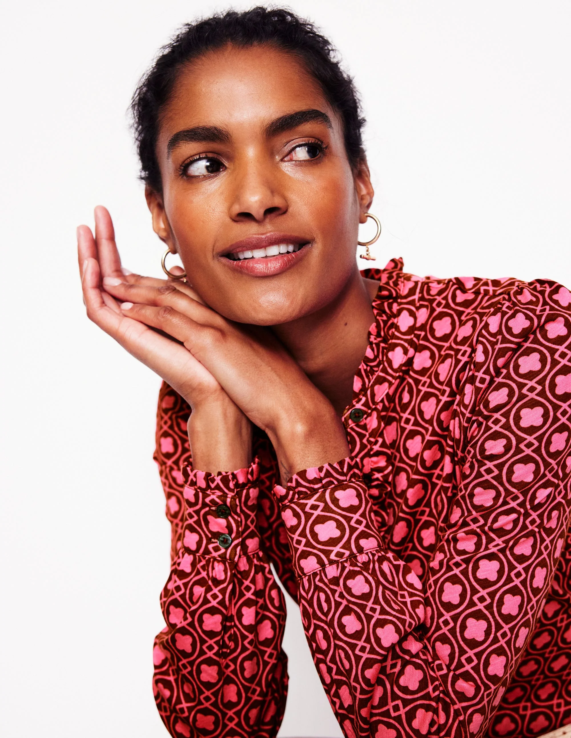 Caroline Jersey Shirt-Party Pink, Clover Terrace