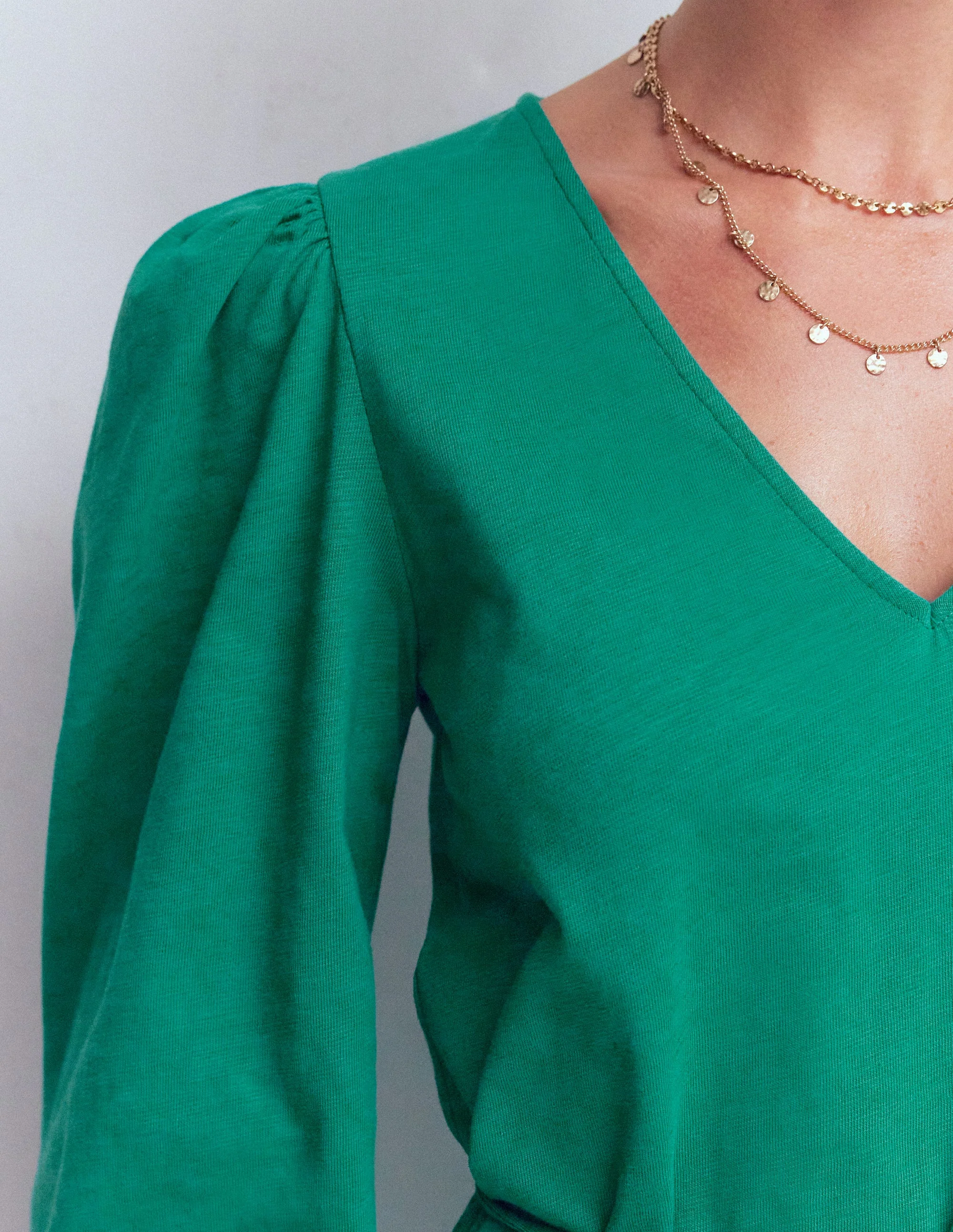 Cary V-Neck Short Dress-Deep Teal - Image 2